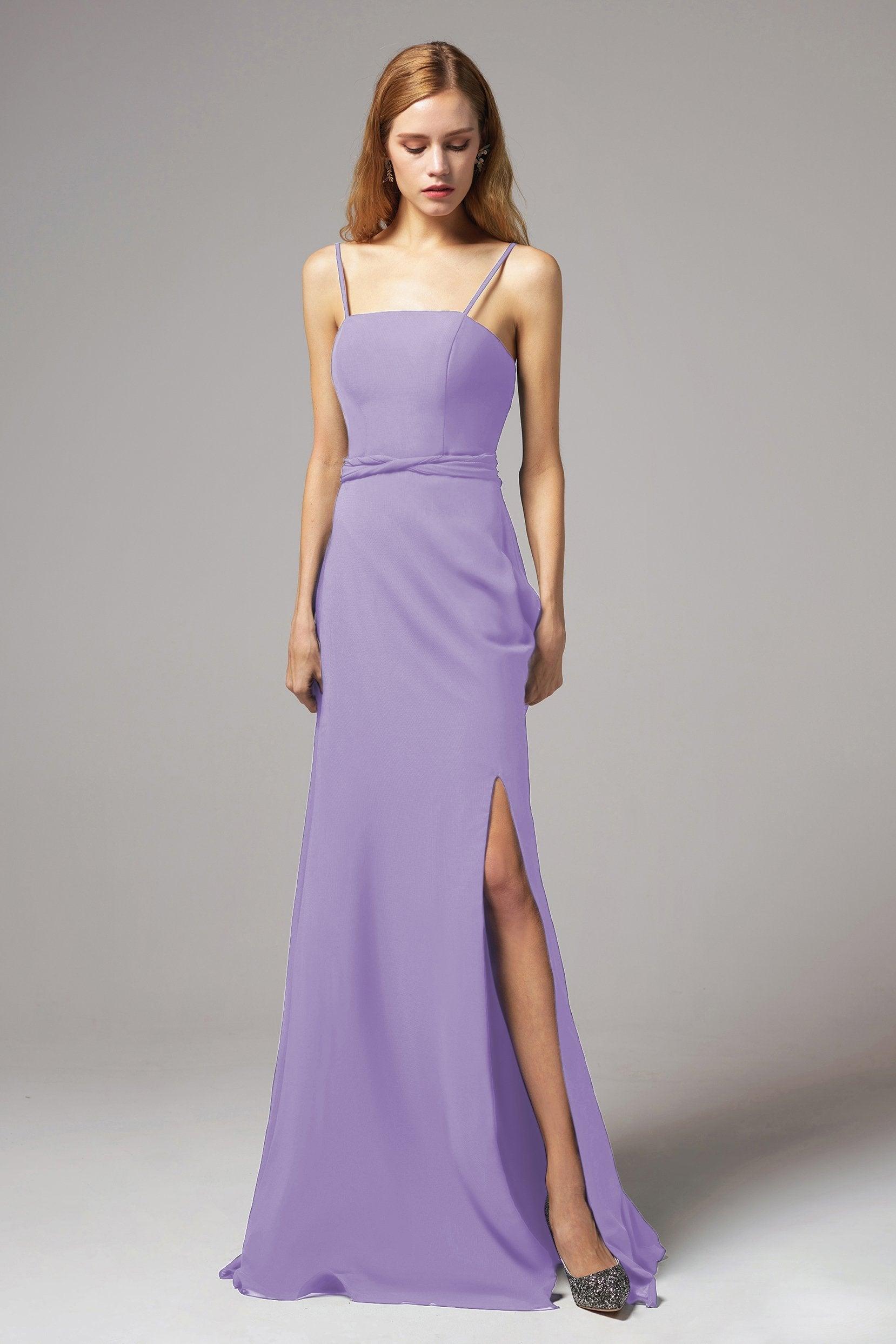 A-Line Floor Length Chiffon Bridesmaid Dress CB0414 - COCOMELODY
