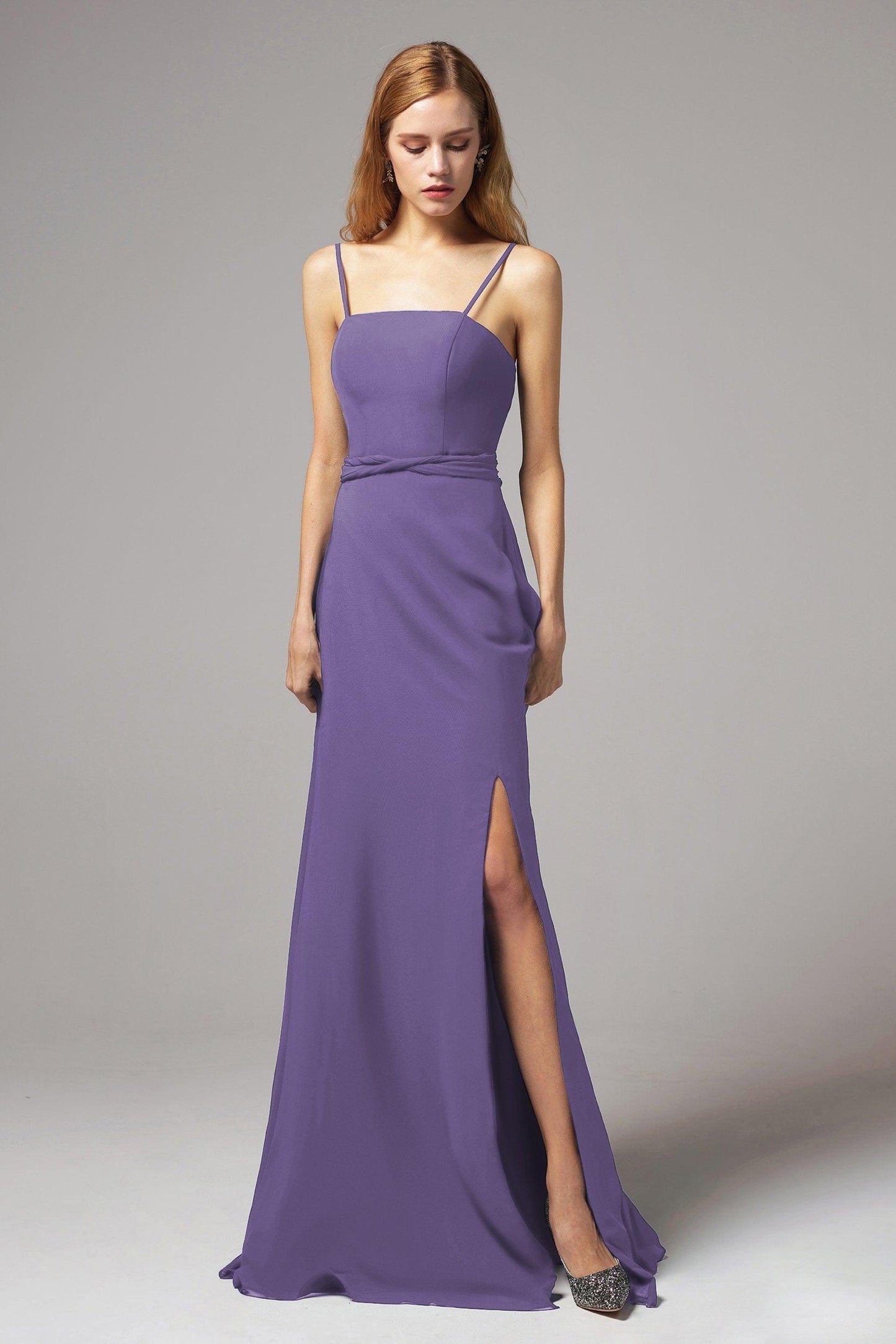 A-Line Floor Length Chiffon Bridesmaid Dress CB0414 - COCOMELODY