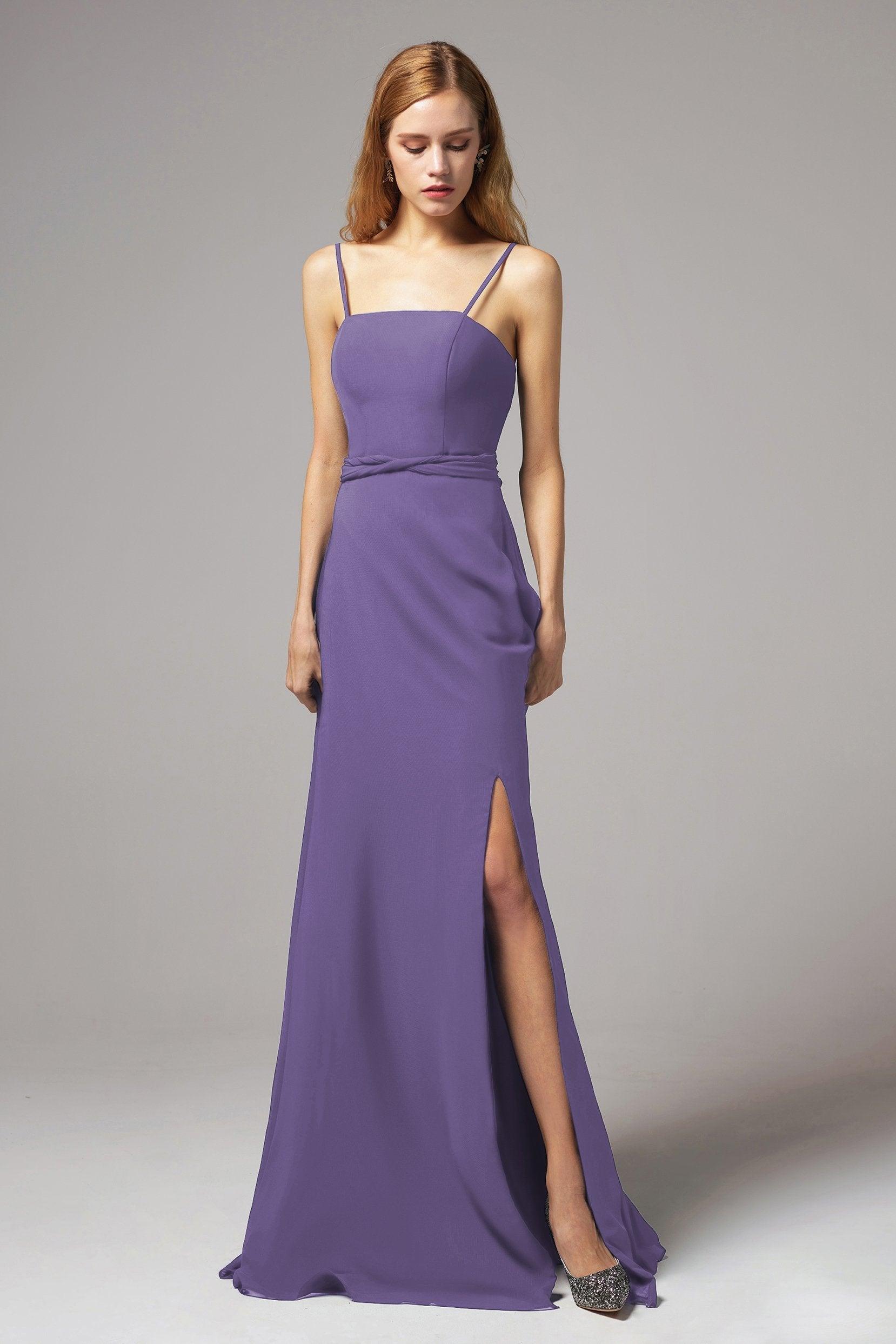 A-Line Floor Length Chiffon Bridesmaid Dress CB0414 - COCOMELODY