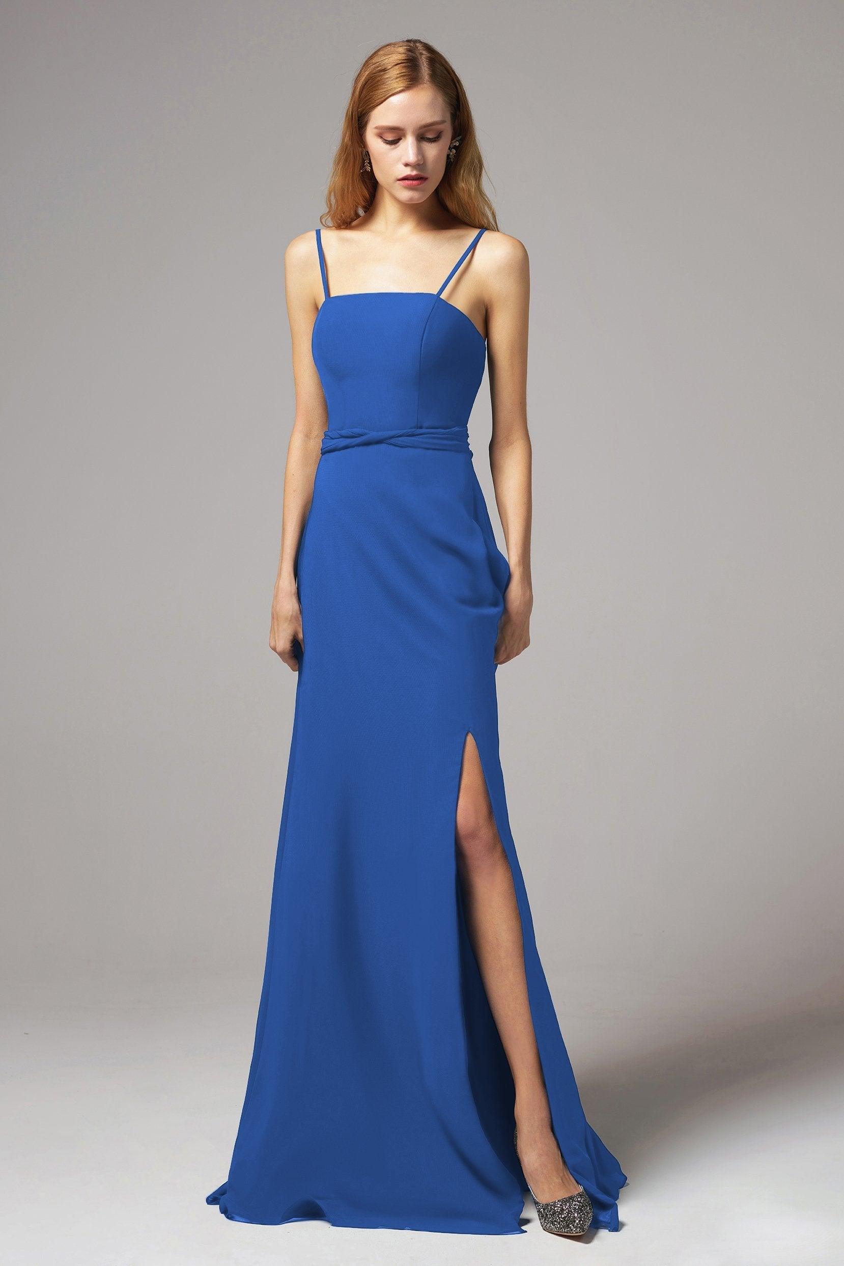 A-Line Floor Length Chiffon Bridesmaid Dress CB0414 - COCOMELODY