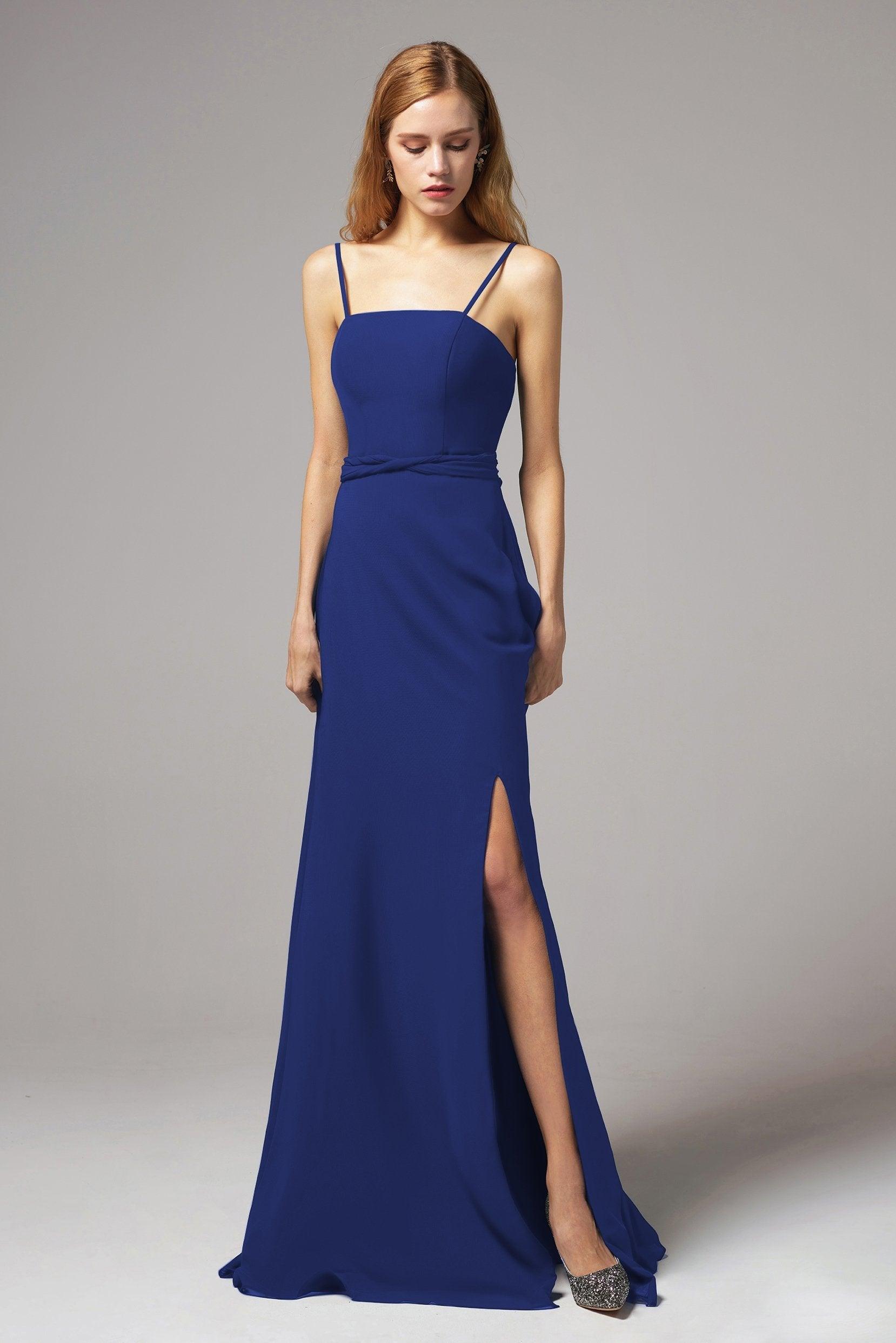 A-Line Floor Length Chiffon Bridesmaid Dress CB0414 - COCOMELODY