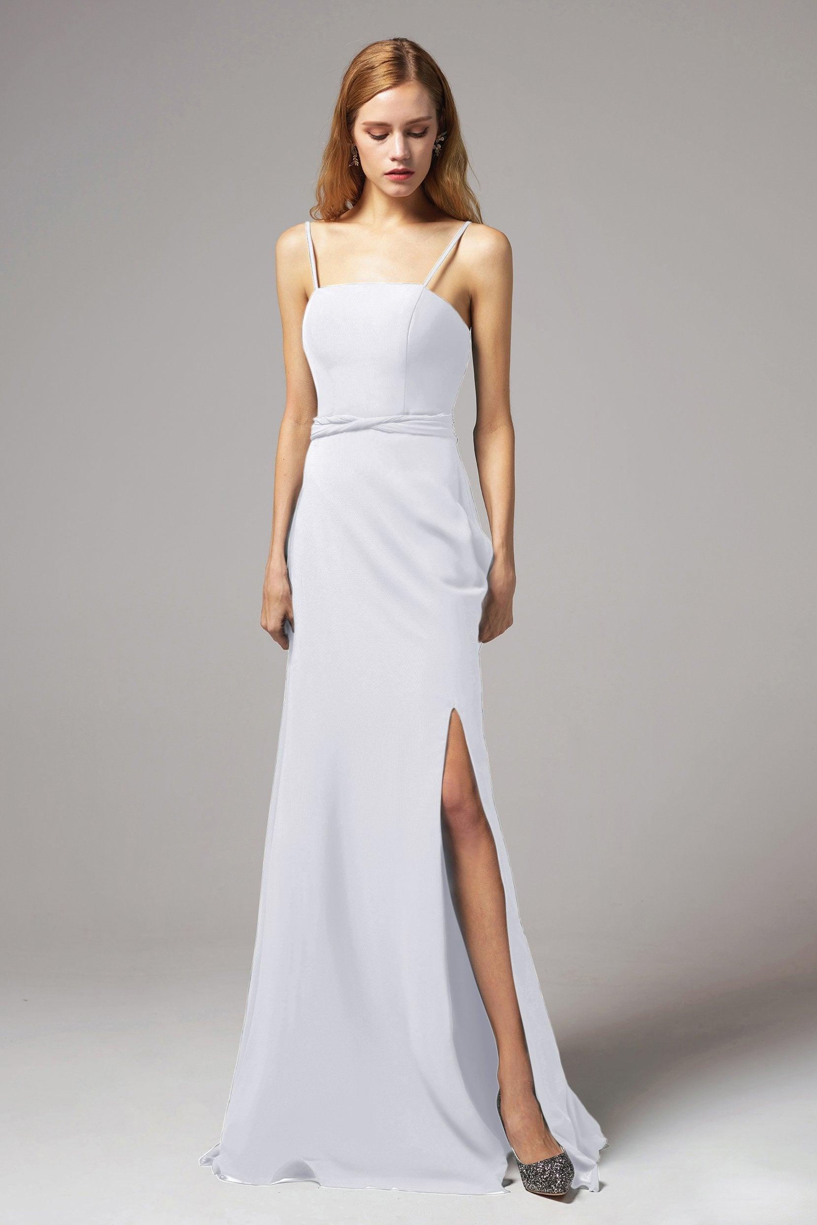A-Line Floor Length Chiffon Bridesmaid Dress CB0414 - COCOMELODY