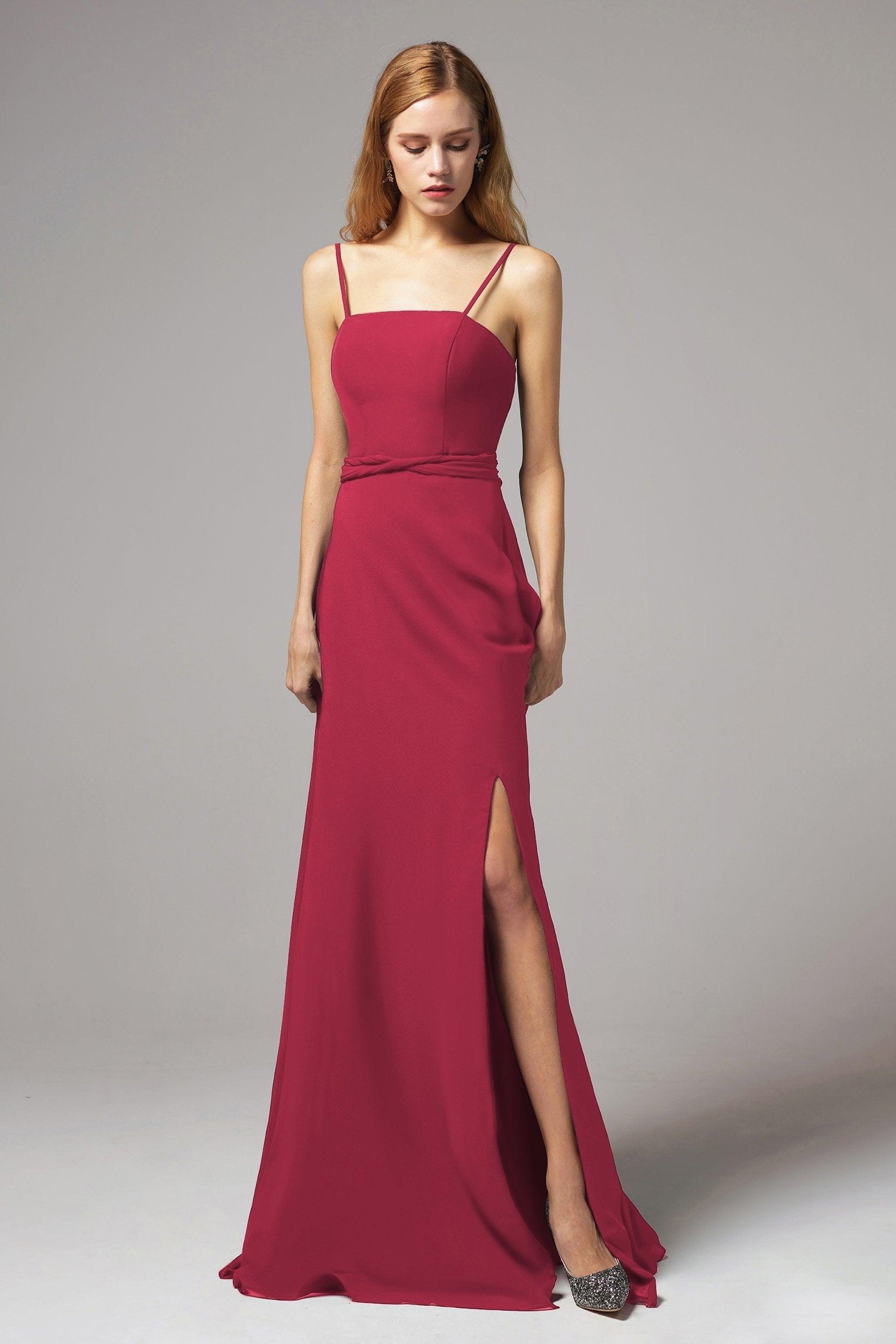 A-Line Floor Length Chiffon Bridesmaid Dress CB0414 - COCOMELODY