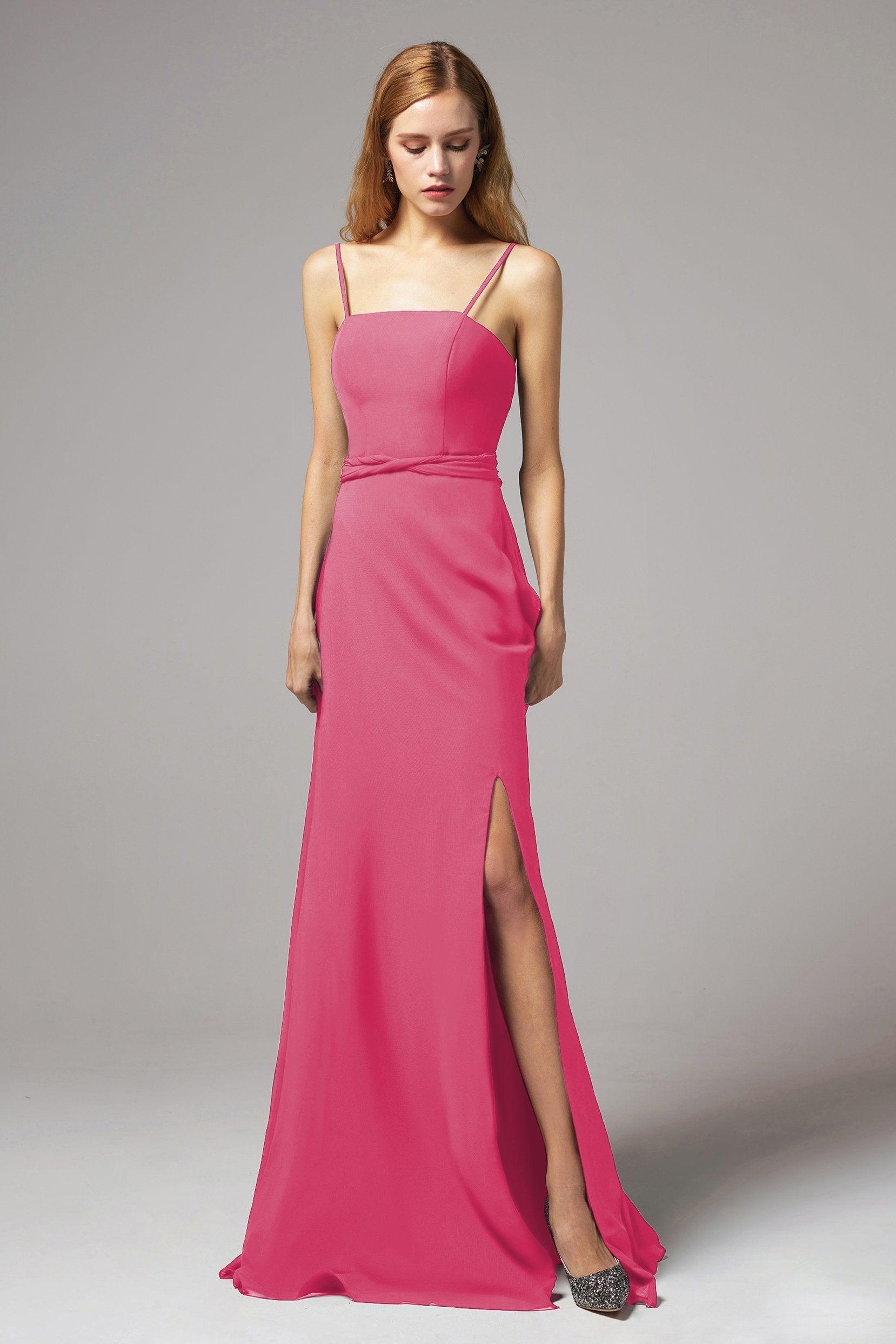 A-Line Floor Length Chiffon Bridesmaid Dress CB0414 - COCOMELODY
