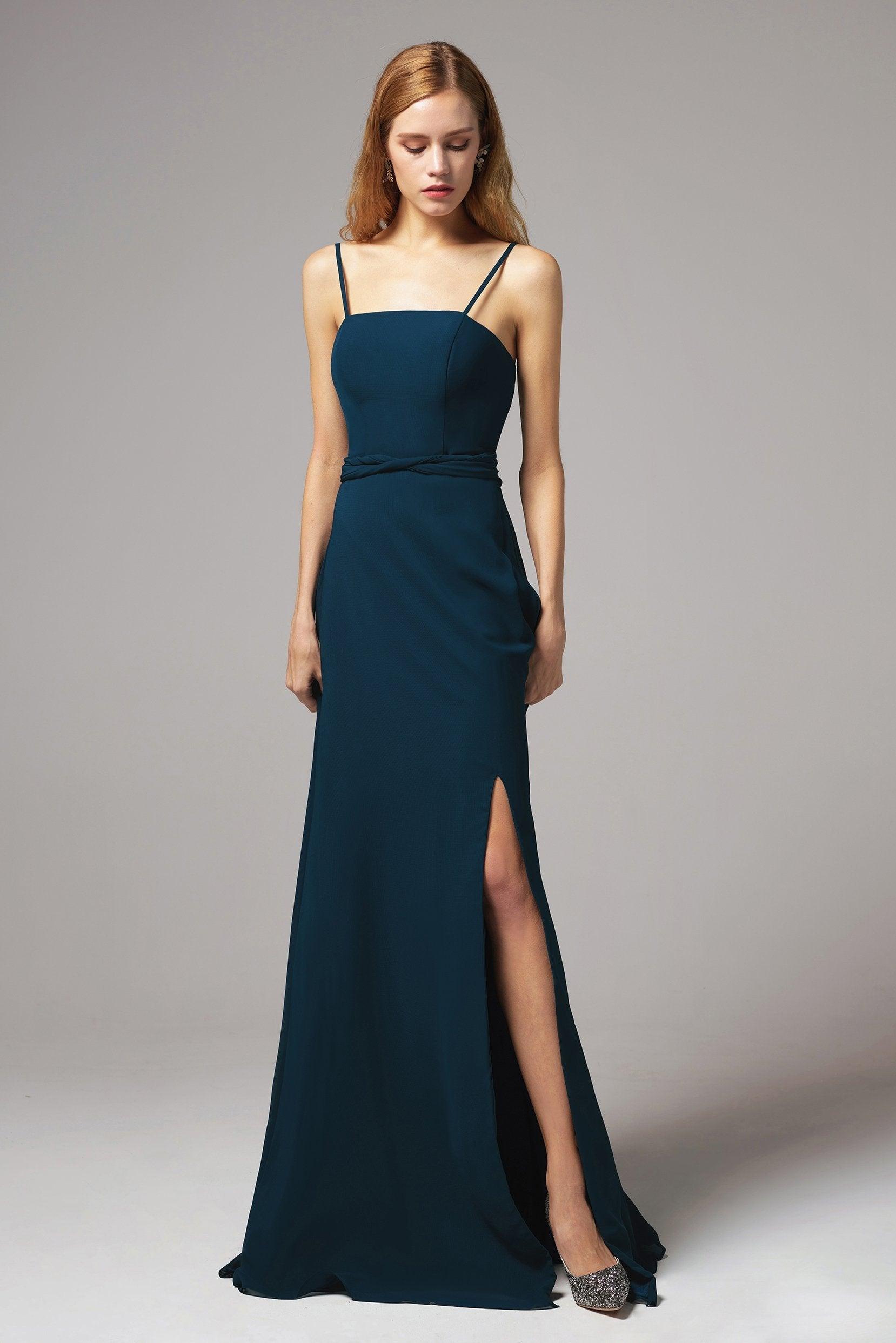 A-Line Floor Length Chiffon Bridesmaid Dress CB0414 - COCOMELODY