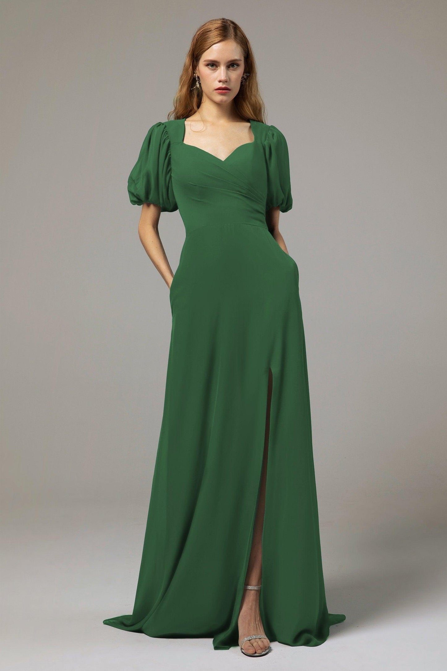 A-Line Floor Length Chiffon Bridesmaid Dress Formal Dresses CB0415 - COCOMELODY