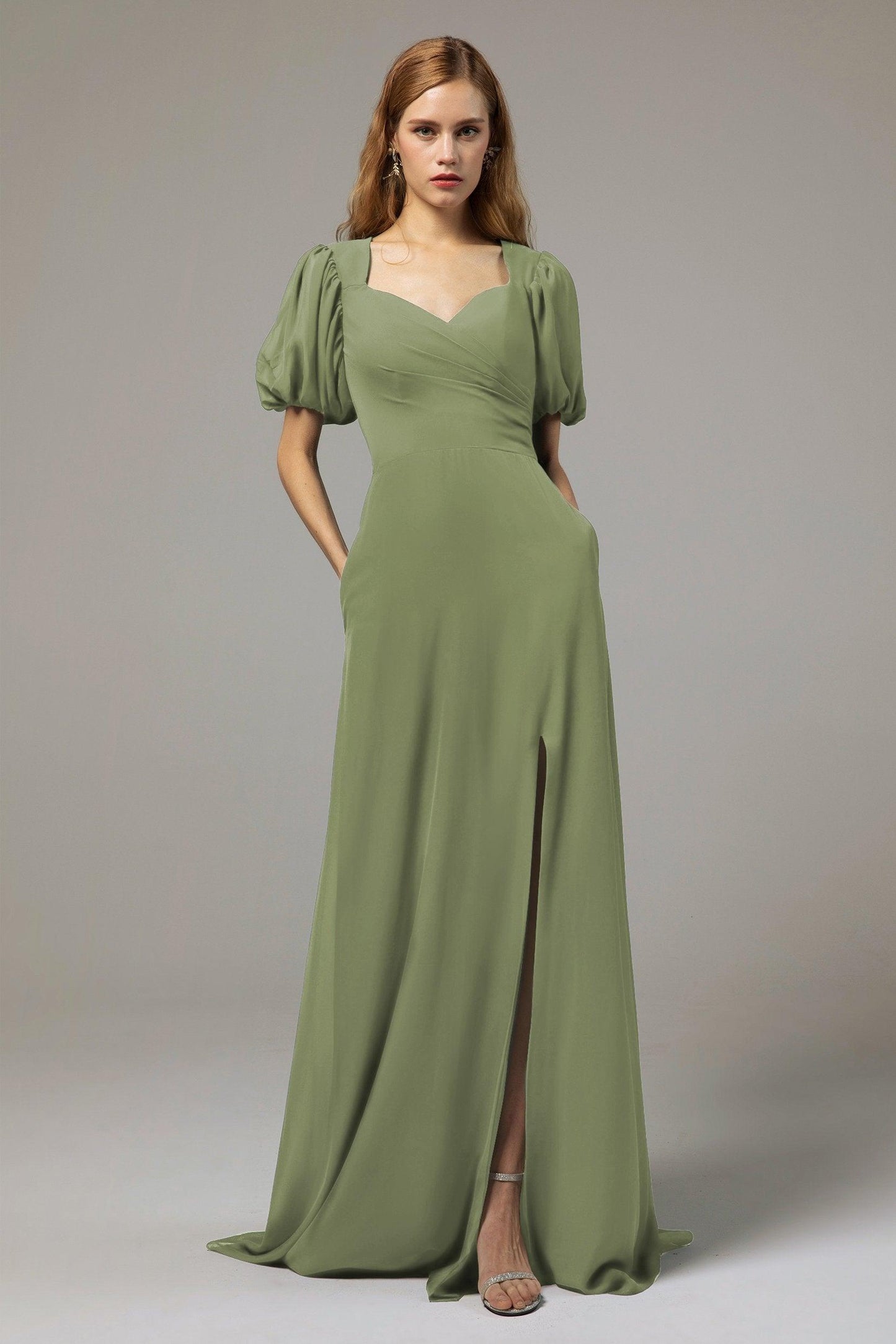 A-Line Floor Length Chiffon Bridesmaid Dress Formal Dresses CB0415 - COCOMELODY