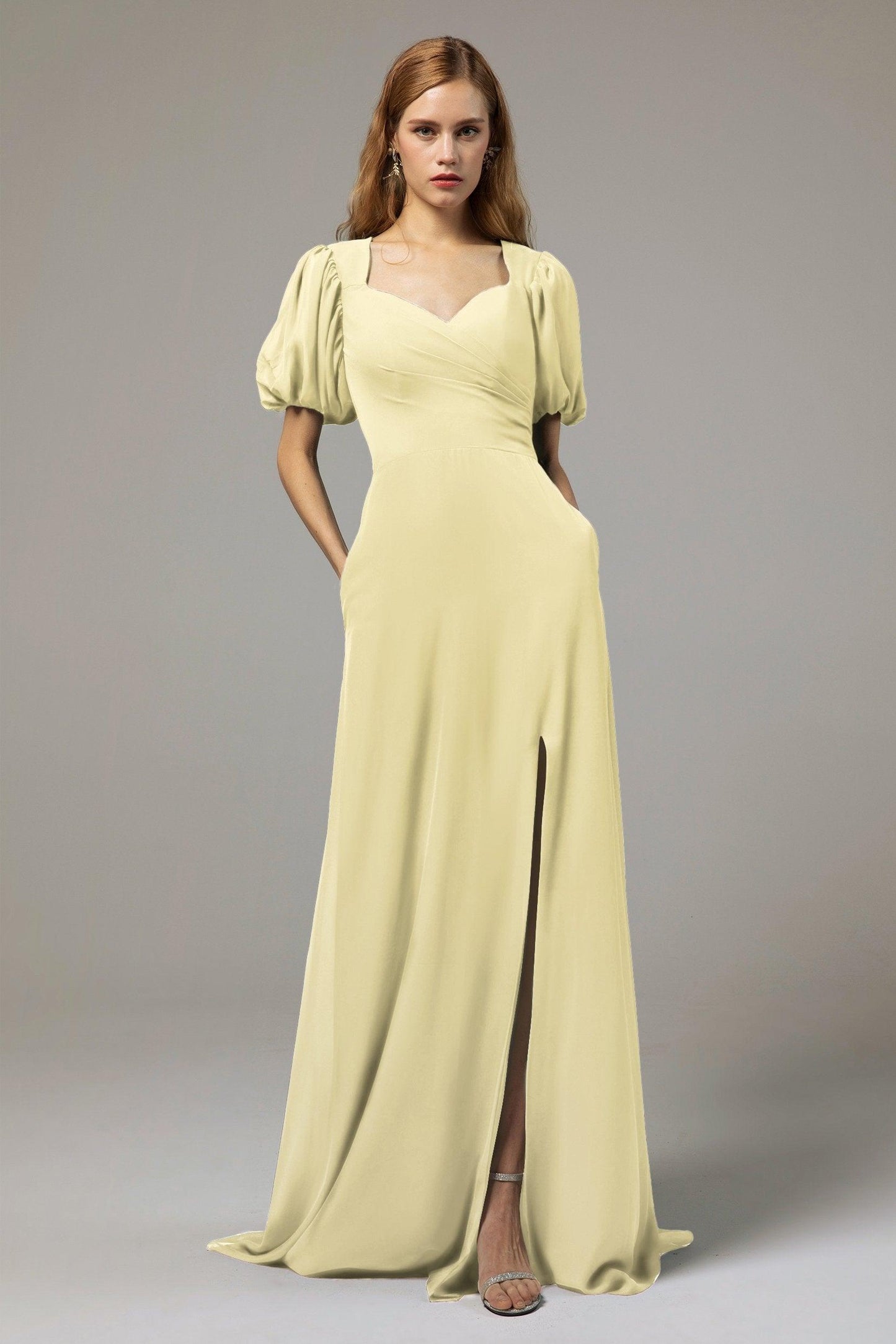 A-Line Floor Length Chiffon Bridesmaid Dress Formal Dresses CB0415 - COCOMELODY
