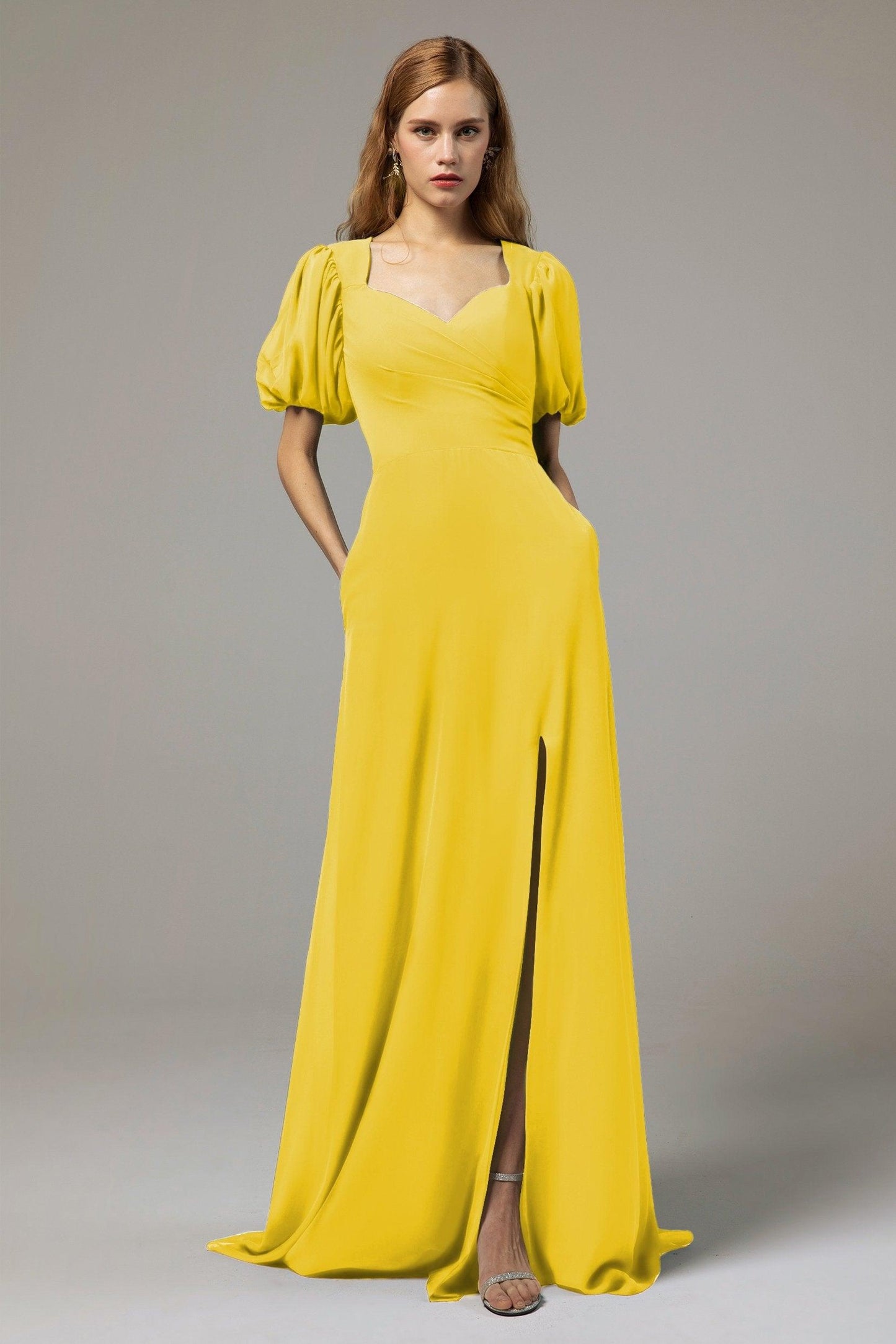 A-Line Floor Length Chiffon Bridesmaid Dress Formal Dresses CB0415 - COCOMELODY