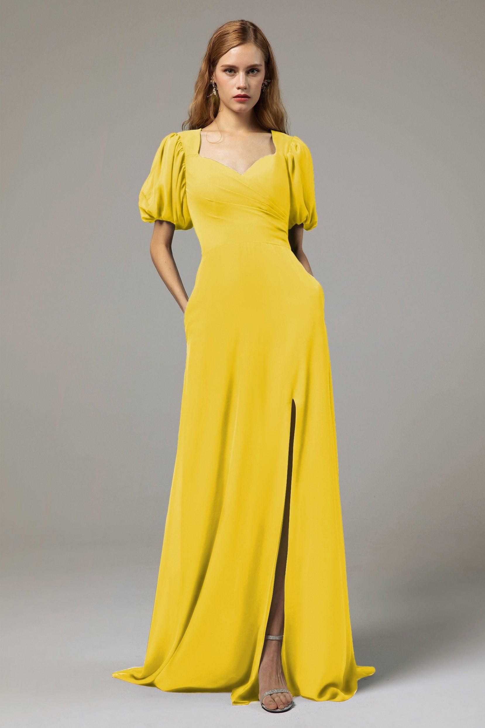 A-Line Floor Length Chiffon Bridesmaid Dress Formal Dresses CB0415 - COCOMELODY