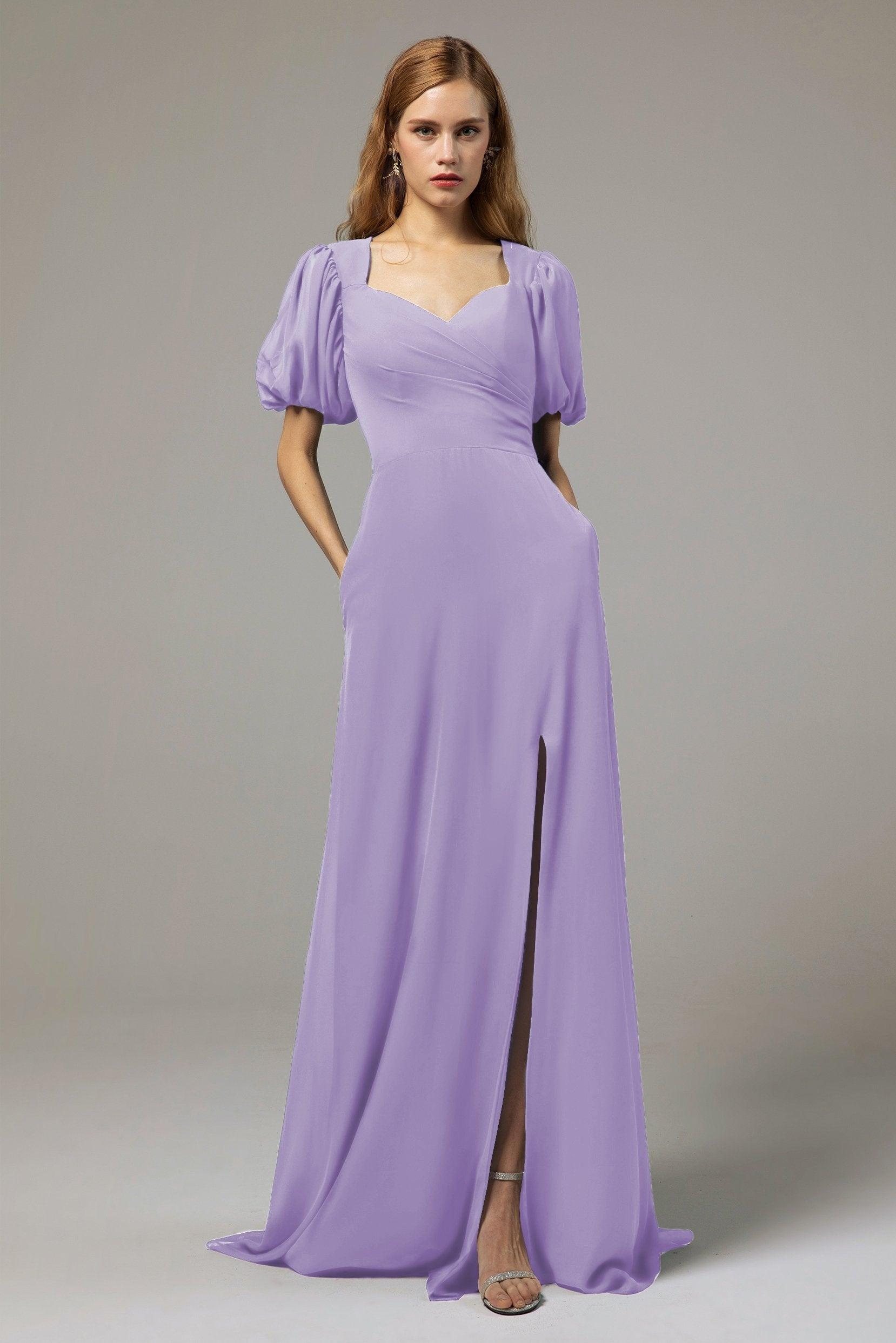 A-Line Floor Length Chiffon Bridesmaid Dress Formal Dresses CB0415 - COCOMELODY