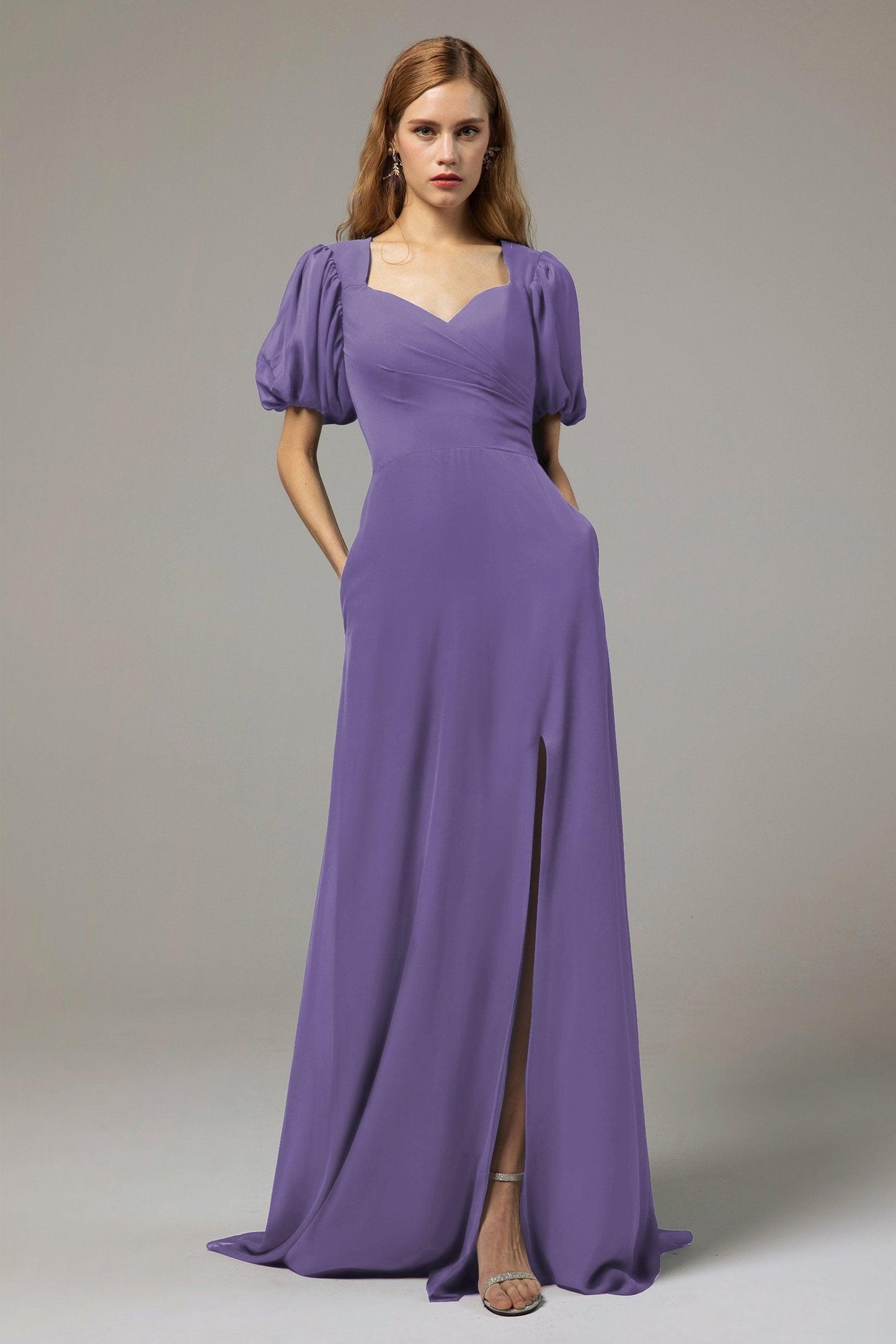A-Line Floor Length Chiffon Bridesmaid Dress Formal Dresses CB0415 - COCOMELODY