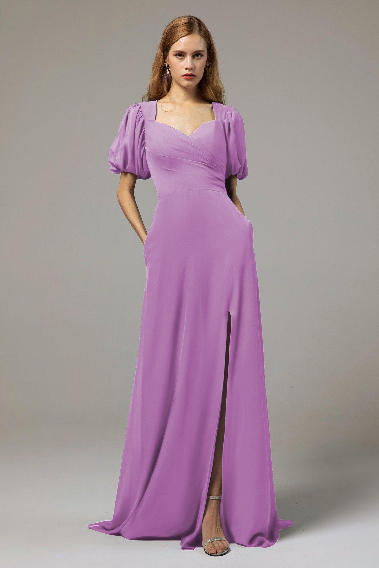 A-Line Floor Length Chiffon Bridesmaid Dress Formal Dresses CB0415 - COCOMELODY