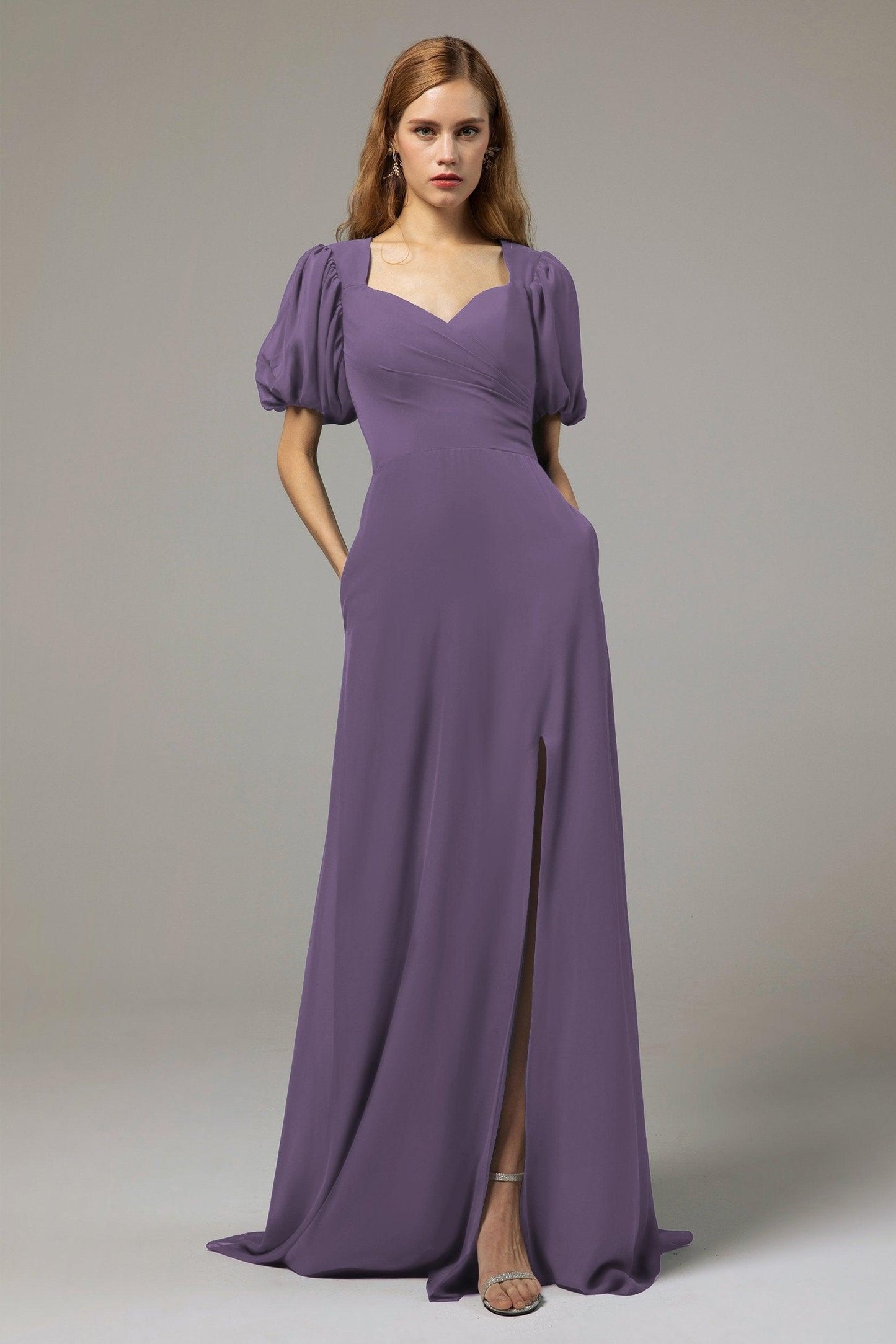 A-Line Floor Length Chiffon Bridesmaid Dress Formal Dresses CB0415 - COCOMELODY