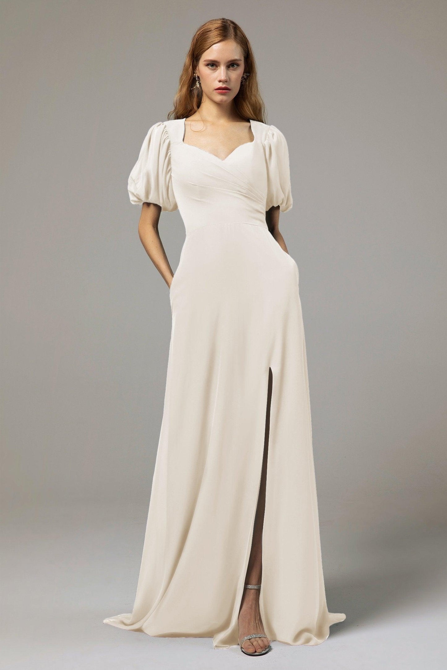A-Line Floor Length Chiffon Bridesmaid Dress Formal Dresses CB0415 - COCOMELODY