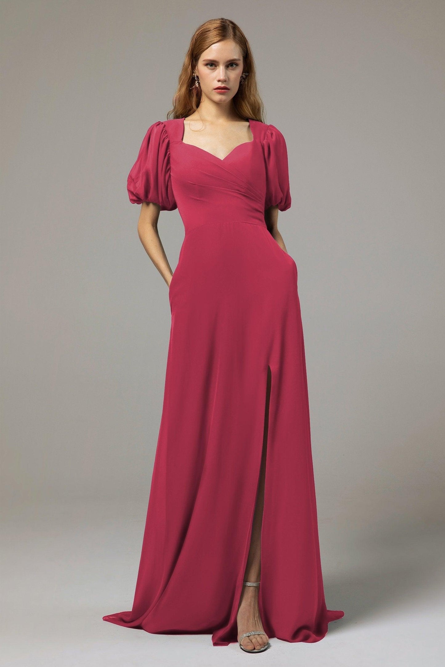 A-Line Floor Length Chiffon Bridesmaid Dress Formal Dresses CB0415 - COCOMELODY
