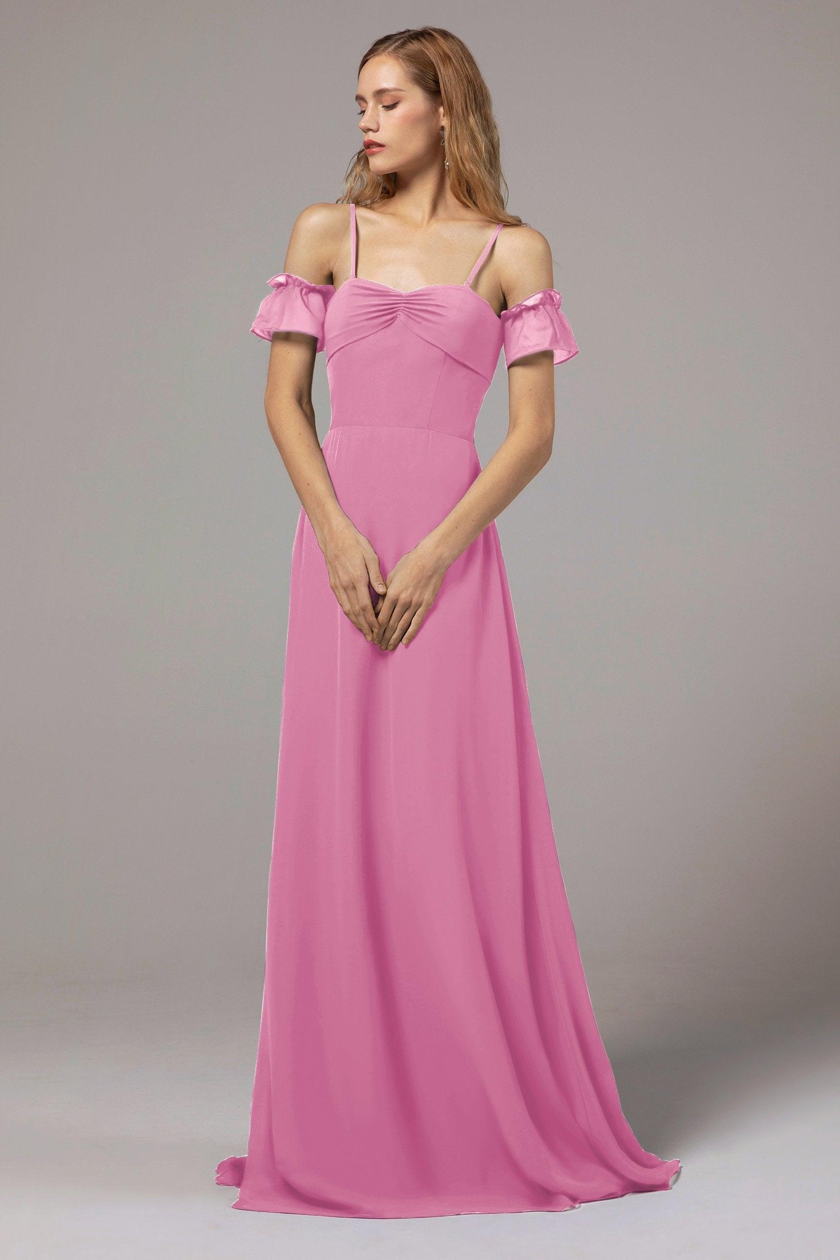 A-Line Floor Length Chiffon Bridesmaid Dress Formal Dresses CB0416 - COCOMELODY