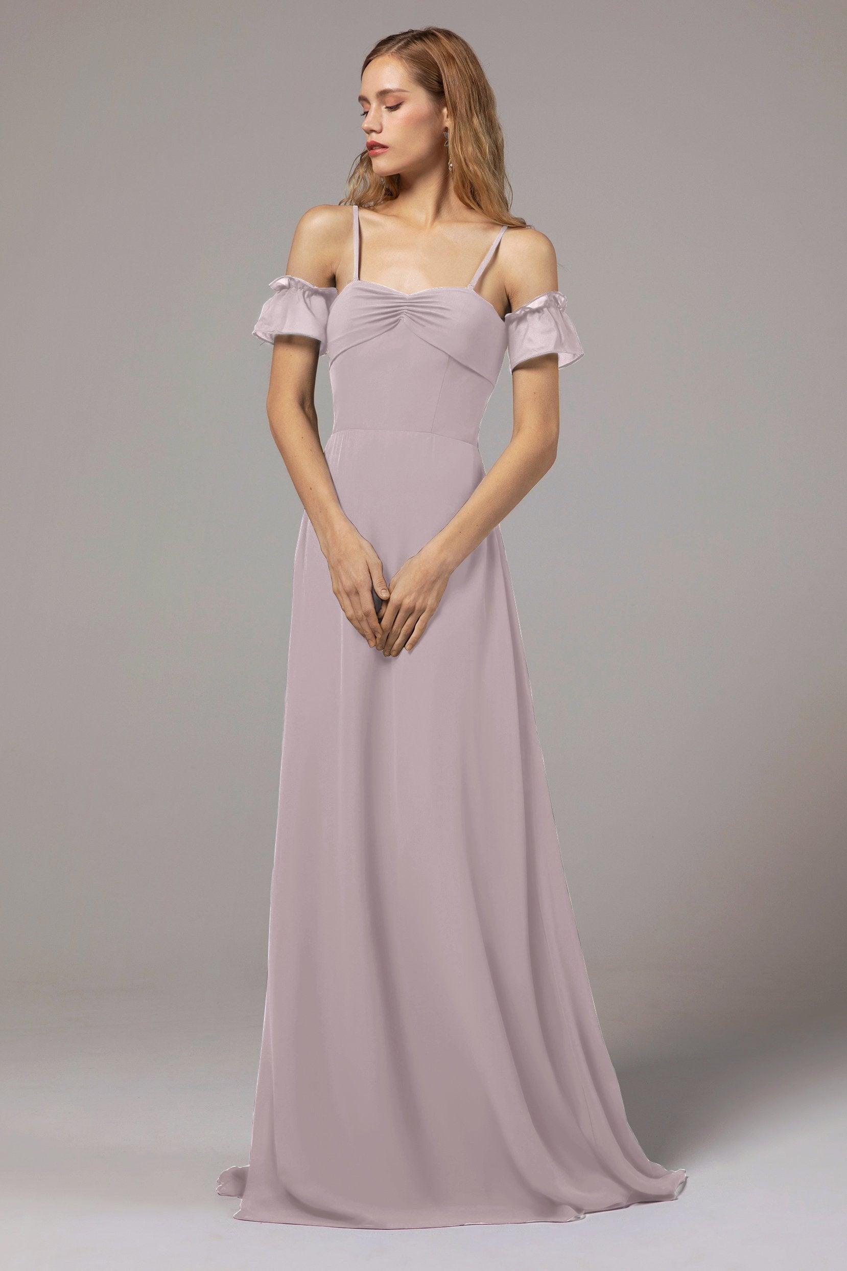 A-Line Floor Length Chiffon Bridesmaid Dress Formal Dresses CB0416 - COCOMELODY