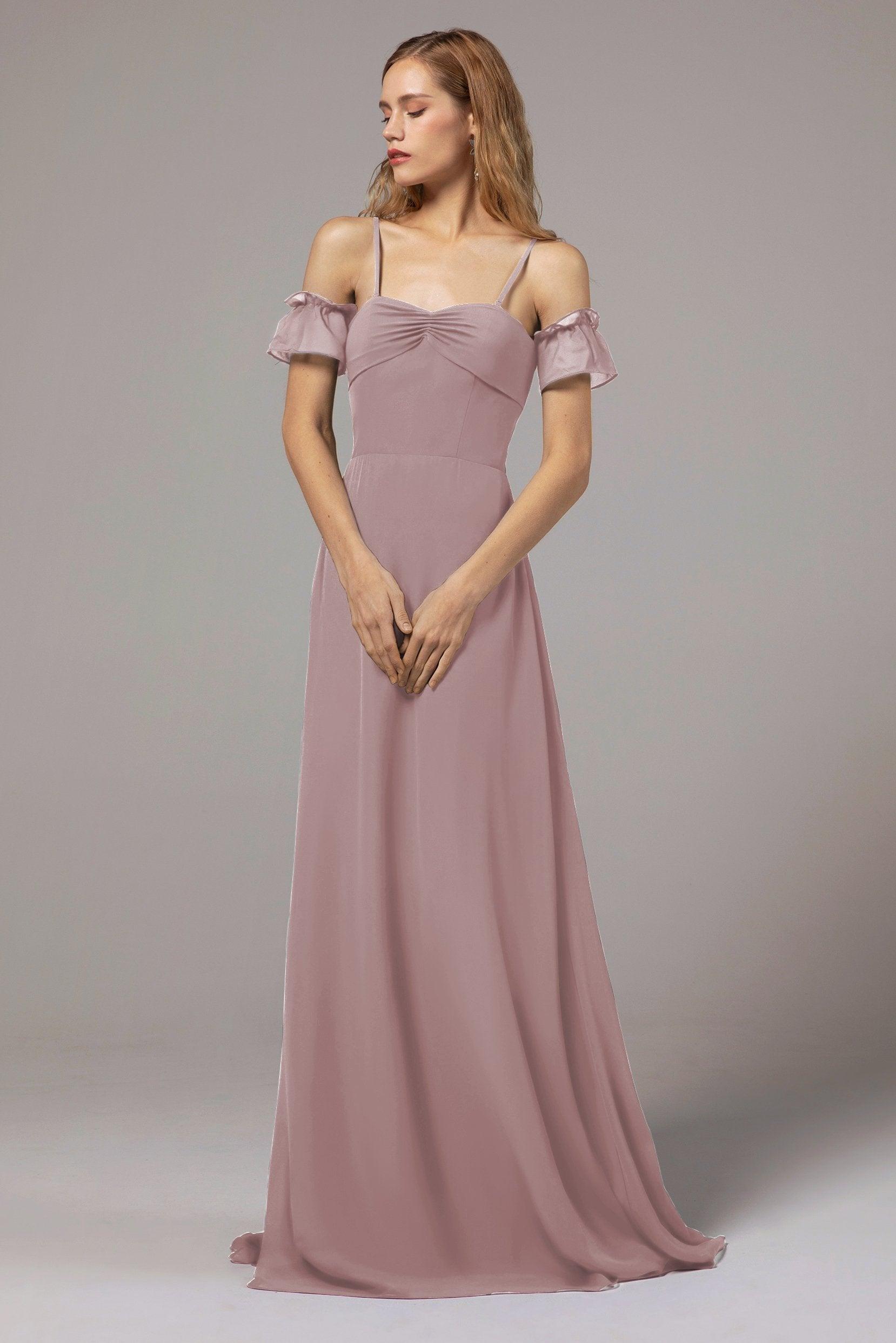 A-Line Floor Length Chiffon Bridesmaid Dress Formal Dresses CB0416 - COCOMELODY
