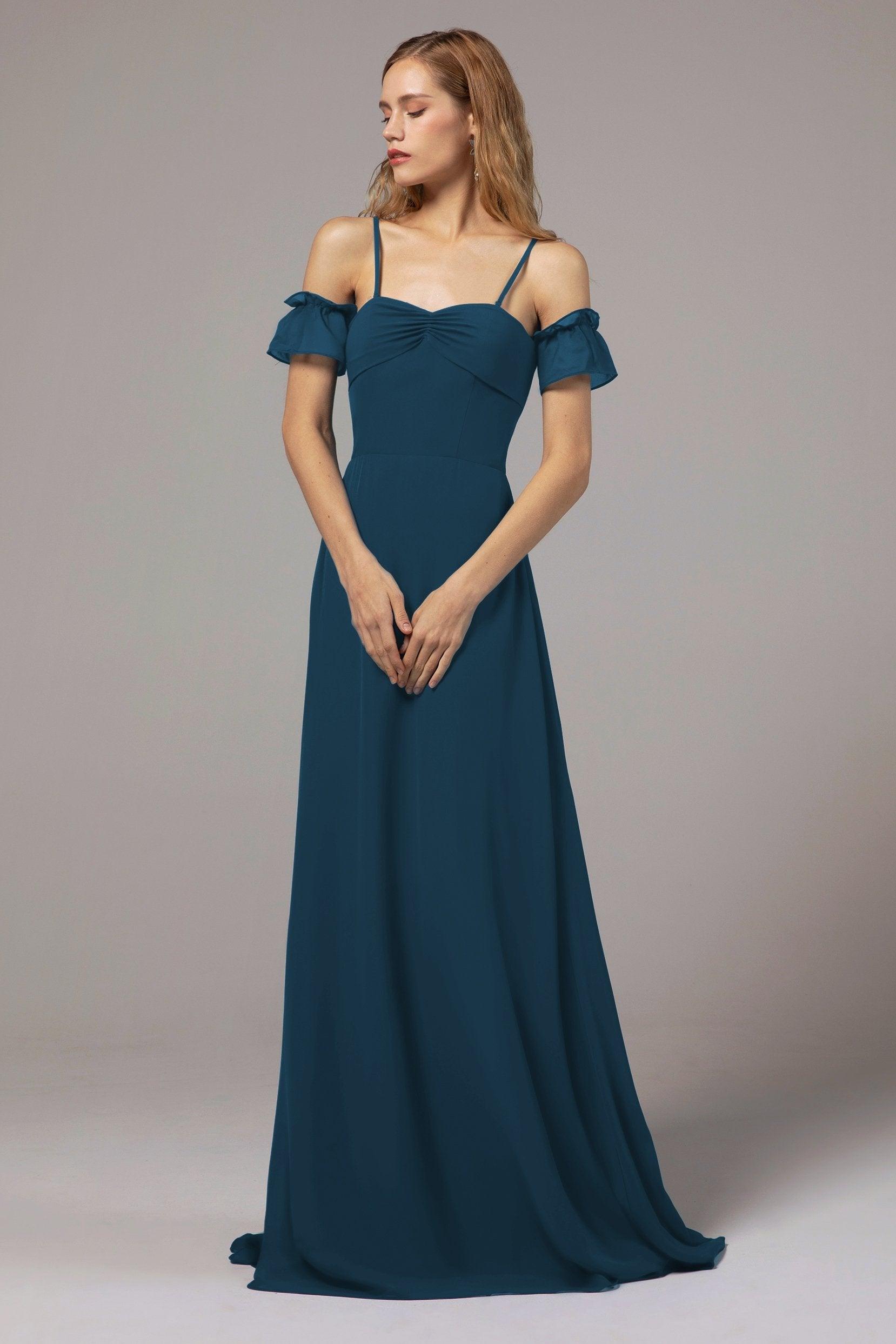 A-Line Floor Length Chiffon Bridesmaid Dress Formal Dresses CB0416 - COCOMELODY