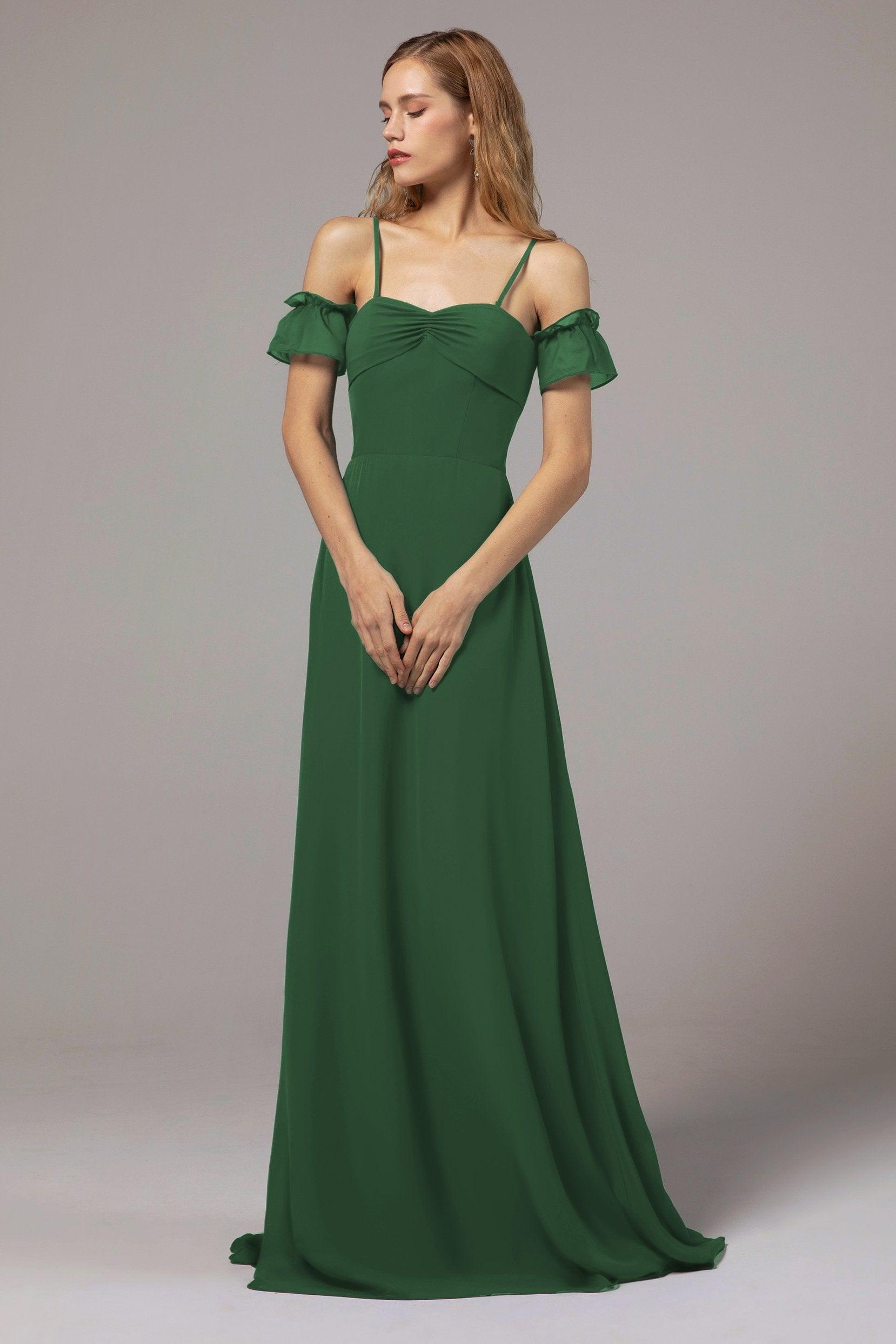 A-Line Floor Length Chiffon Bridesmaid Dress Formal Dresses CB0416 - COCOMELODY