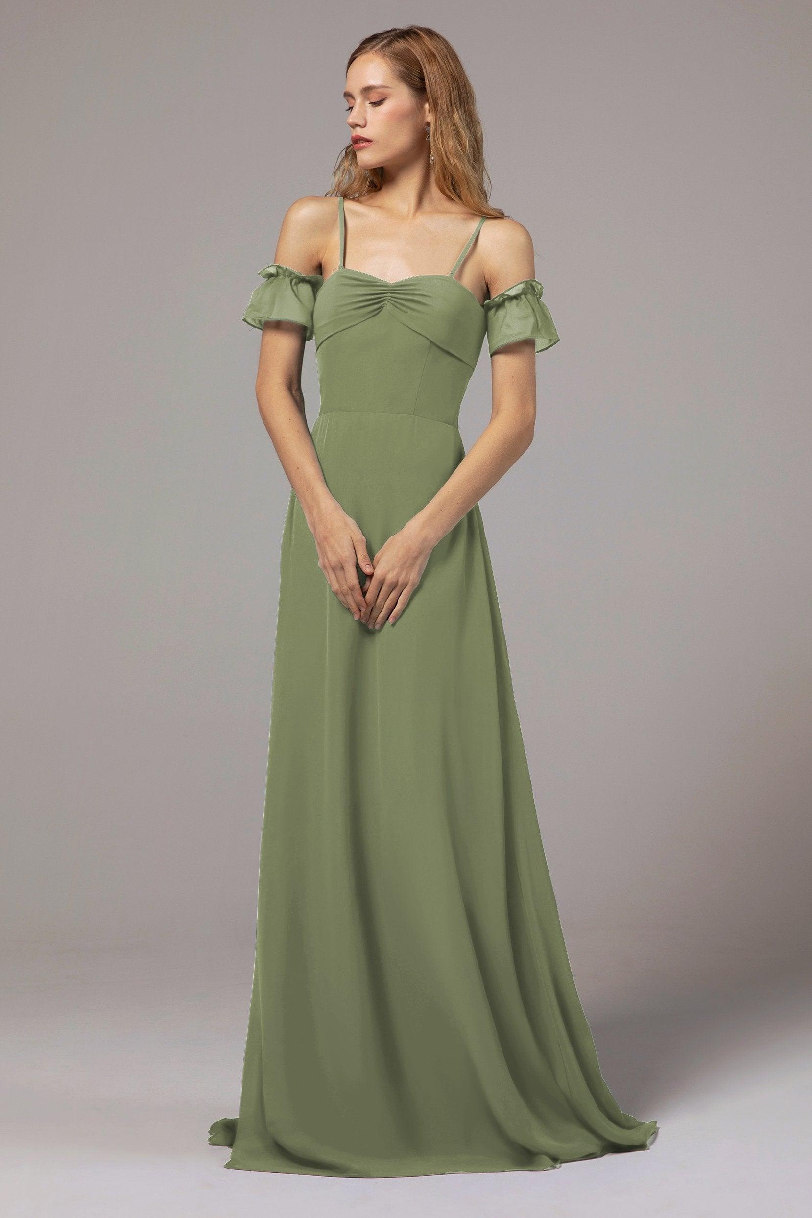 A-Line Floor Length Chiffon Bridesmaid Dress Formal Dresses CB0416 - COCOMELODY