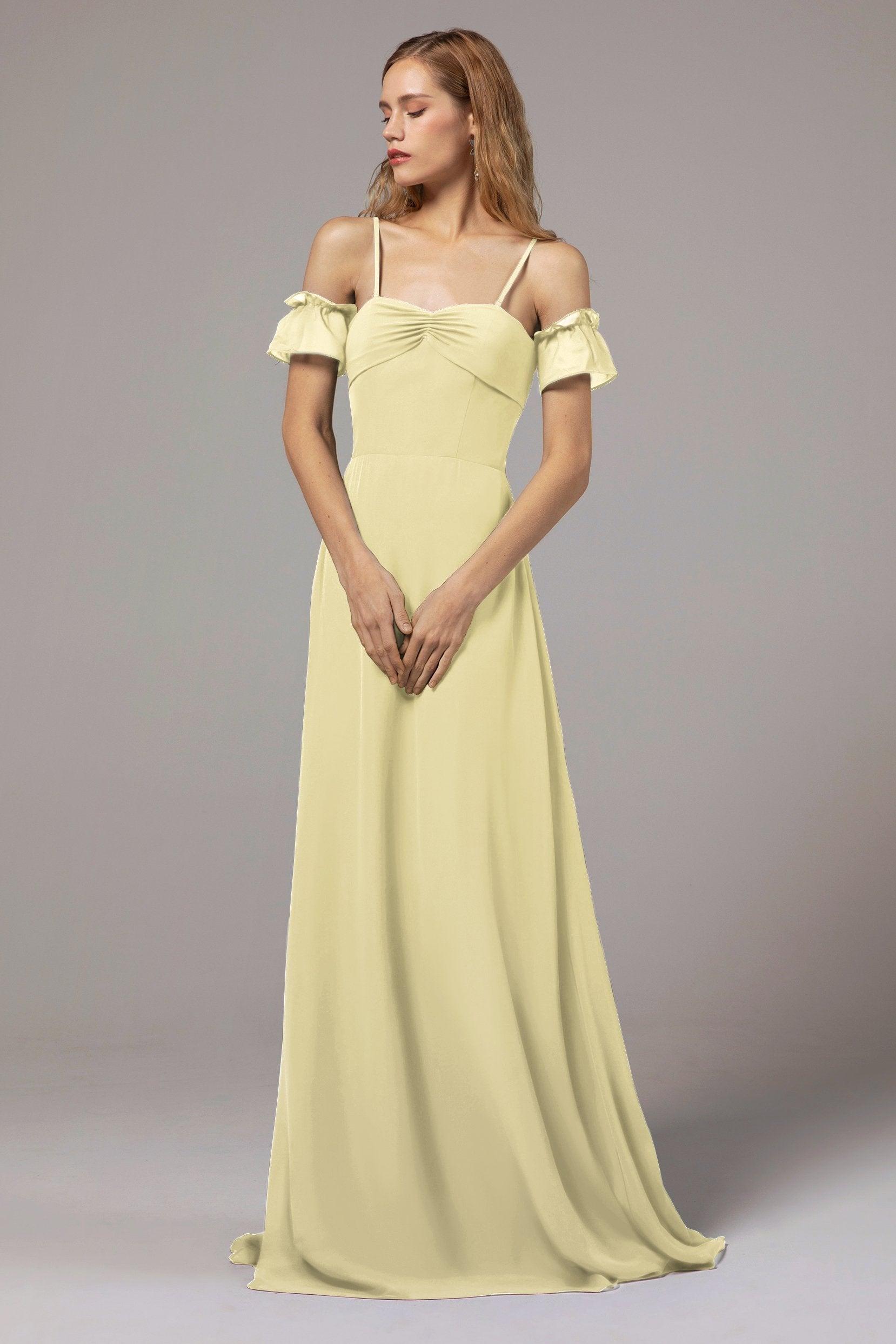 A-Line Floor Length Chiffon Bridesmaid Dress Formal Dresses CB0416 - COCOMELODY