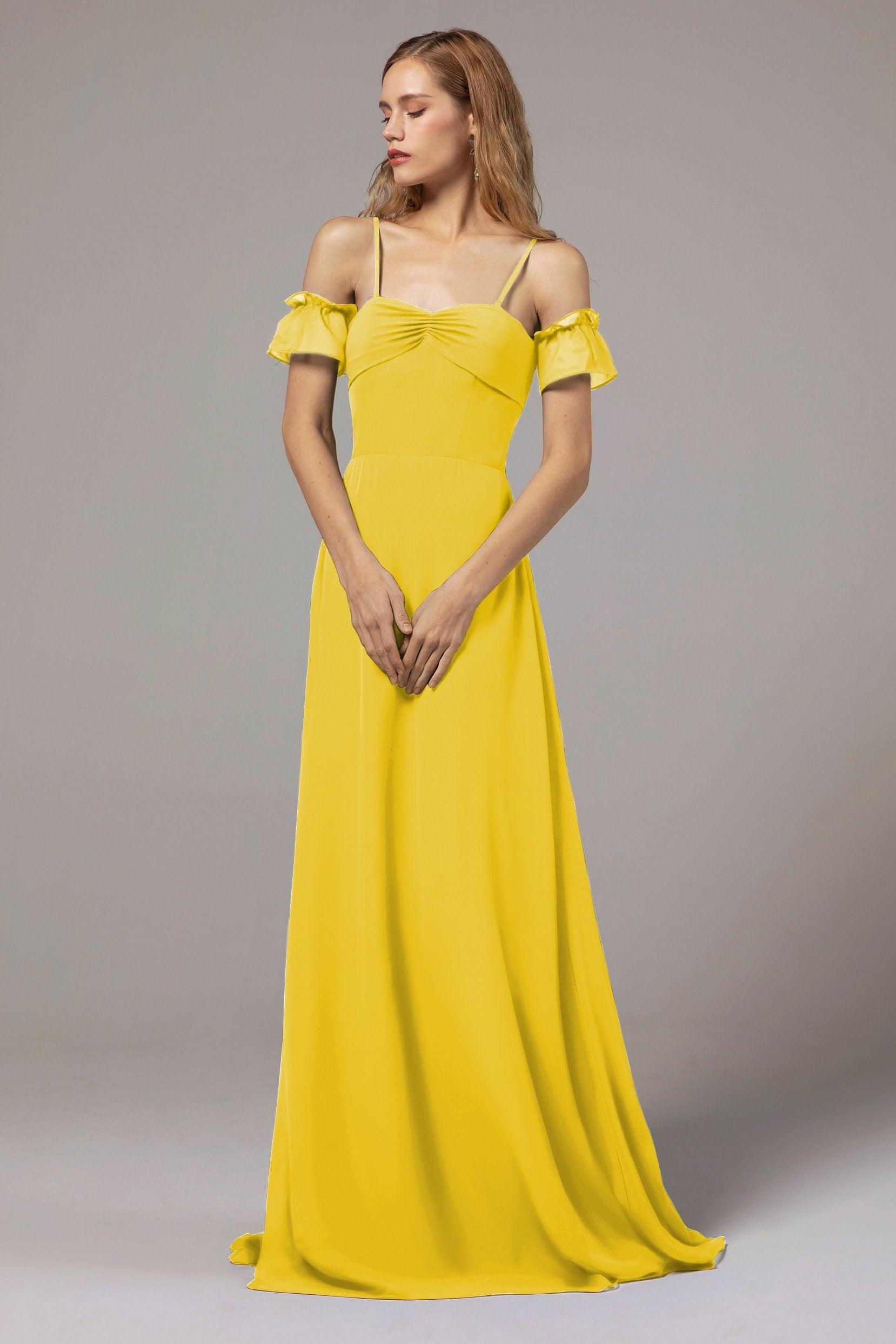A-Line Floor Length Chiffon Bridesmaid Dress Formal Dresses CB0416 - COCOMELODY