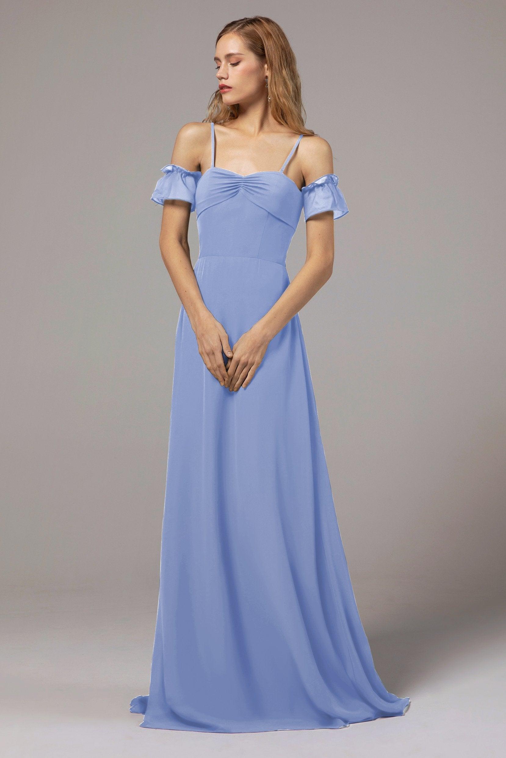 A-Line Floor Length Chiffon Bridesmaid Dress Formal Dresses CB0416 - COCOMELODY