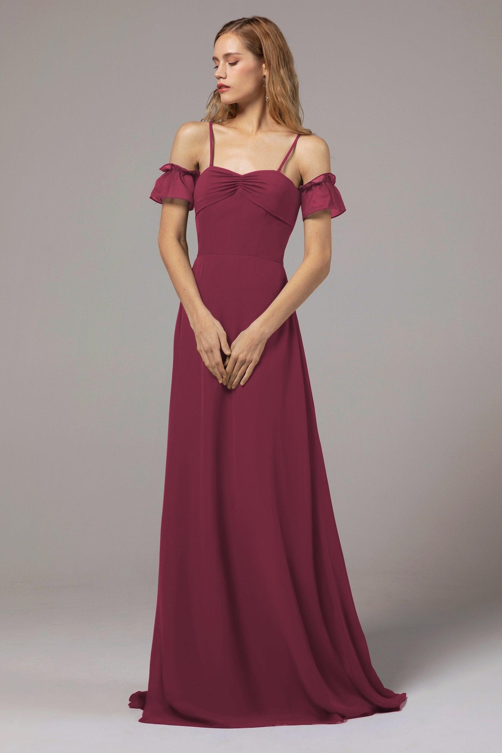 A-Line Floor Length Chiffon Bridesmaid Dress Formal Dresses CB0416 - COCOMELODY