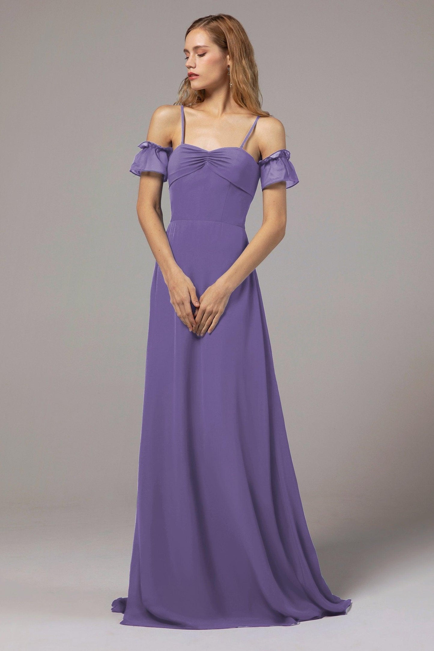 A-Line Floor Length Chiffon Bridesmaid Dress Formal Dresses CB0416 - COCOMELODY