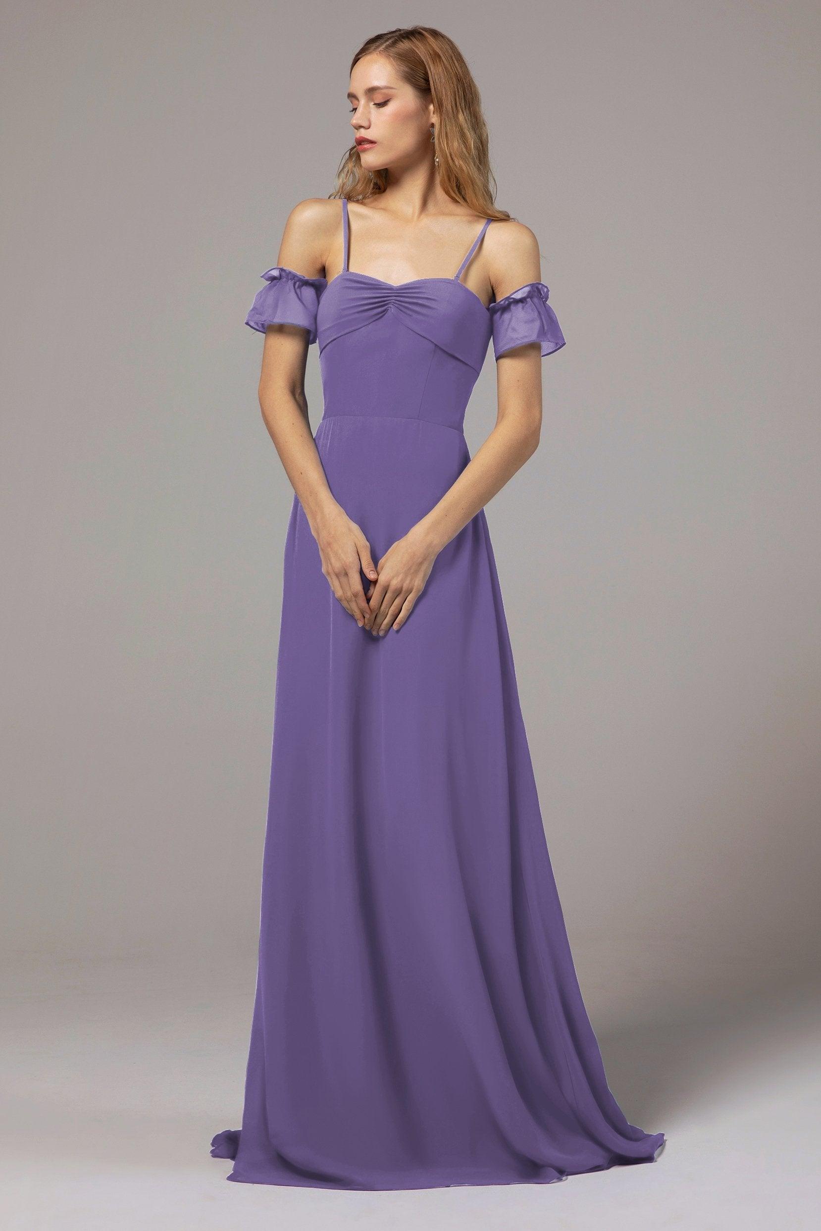 A-Line Floor Length Chiffon Bridesmaid Dress Formal Dresses CB0416 - COCOMELODY