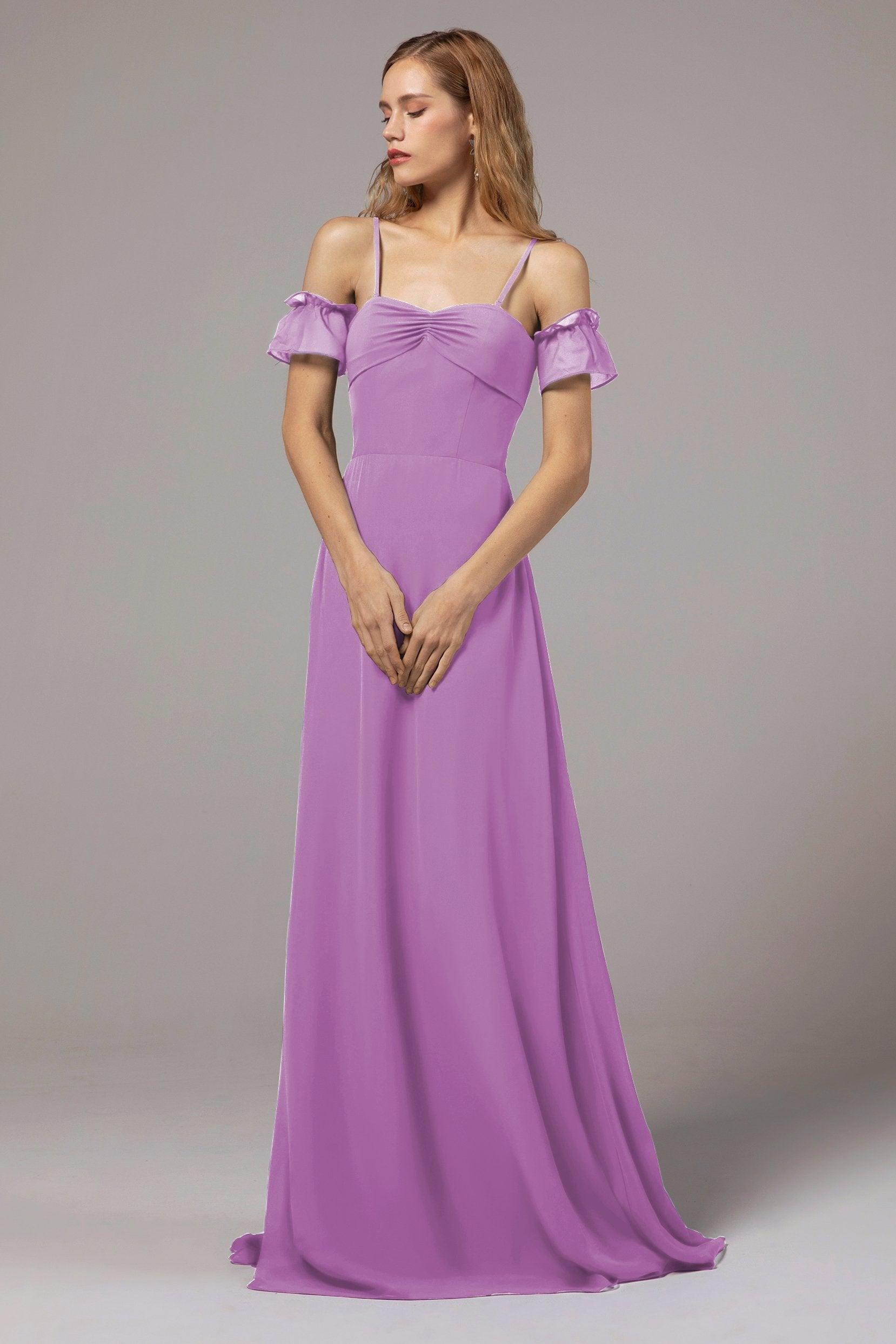 A-Line Floor Length Chiffon Bridesmaid Dress Formal Dresses CB0416 - COCOMELODY
