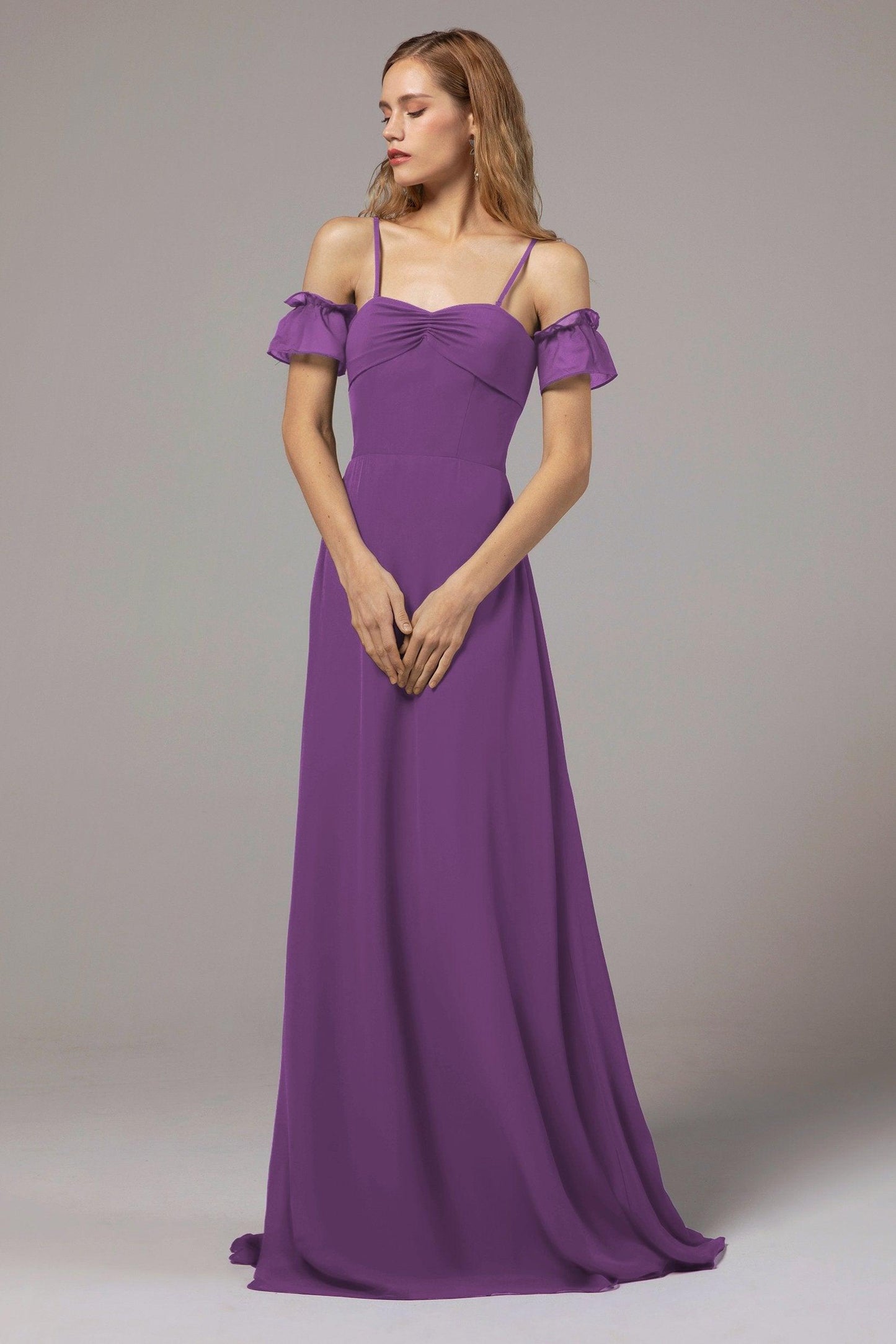 A-Line Floor Length Chiffon Bridesmaid Dress Formal Dresses CB0416 - COCOMELODY