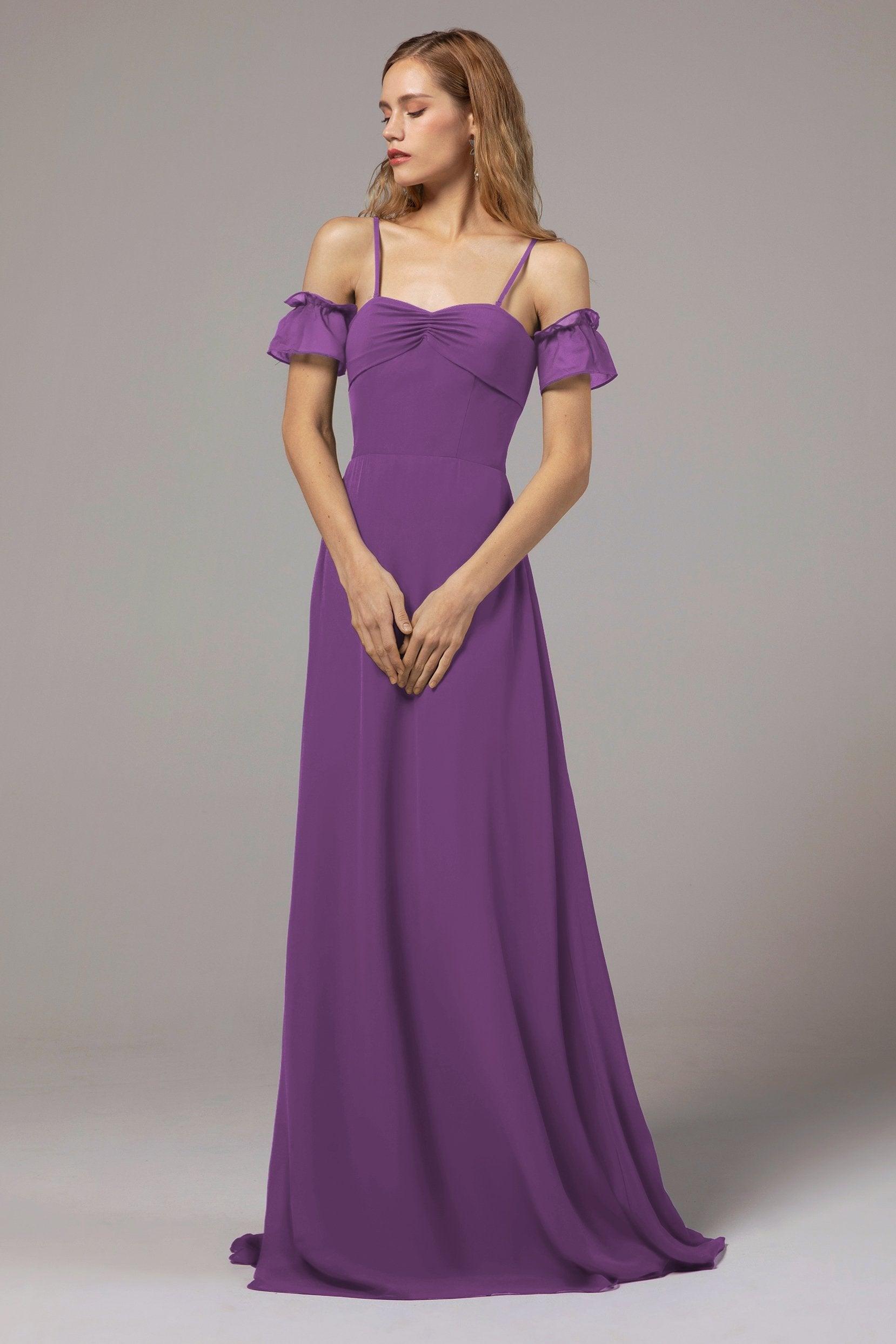 A-Line Floor Length Chiffon Bridesmaid Dress Formal Dresses CB0416 - COCOMELODY