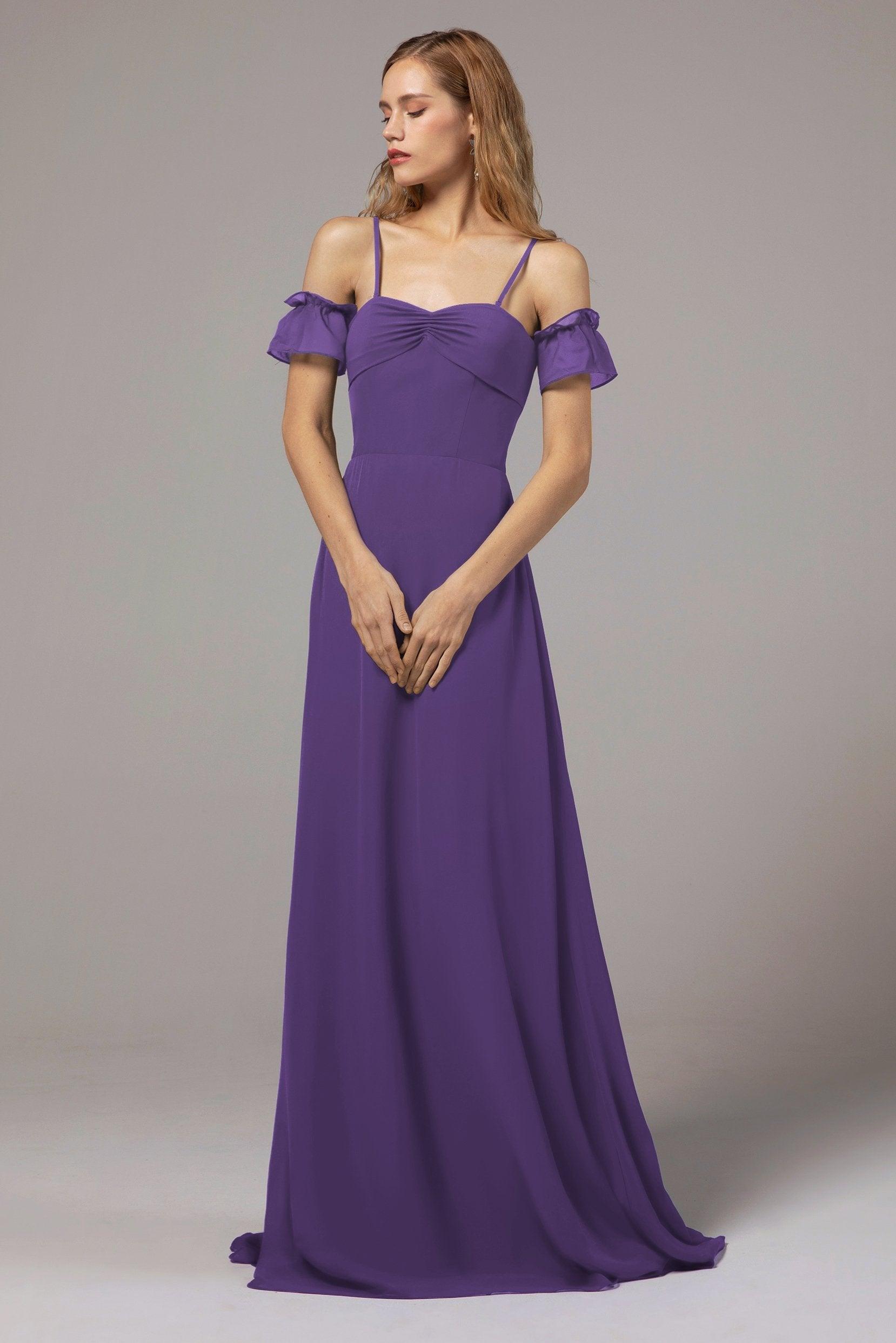 A-Line Floor Length Chiffon Bridesmaid Dress Formal Dresses CB0416 - COCOMELODY