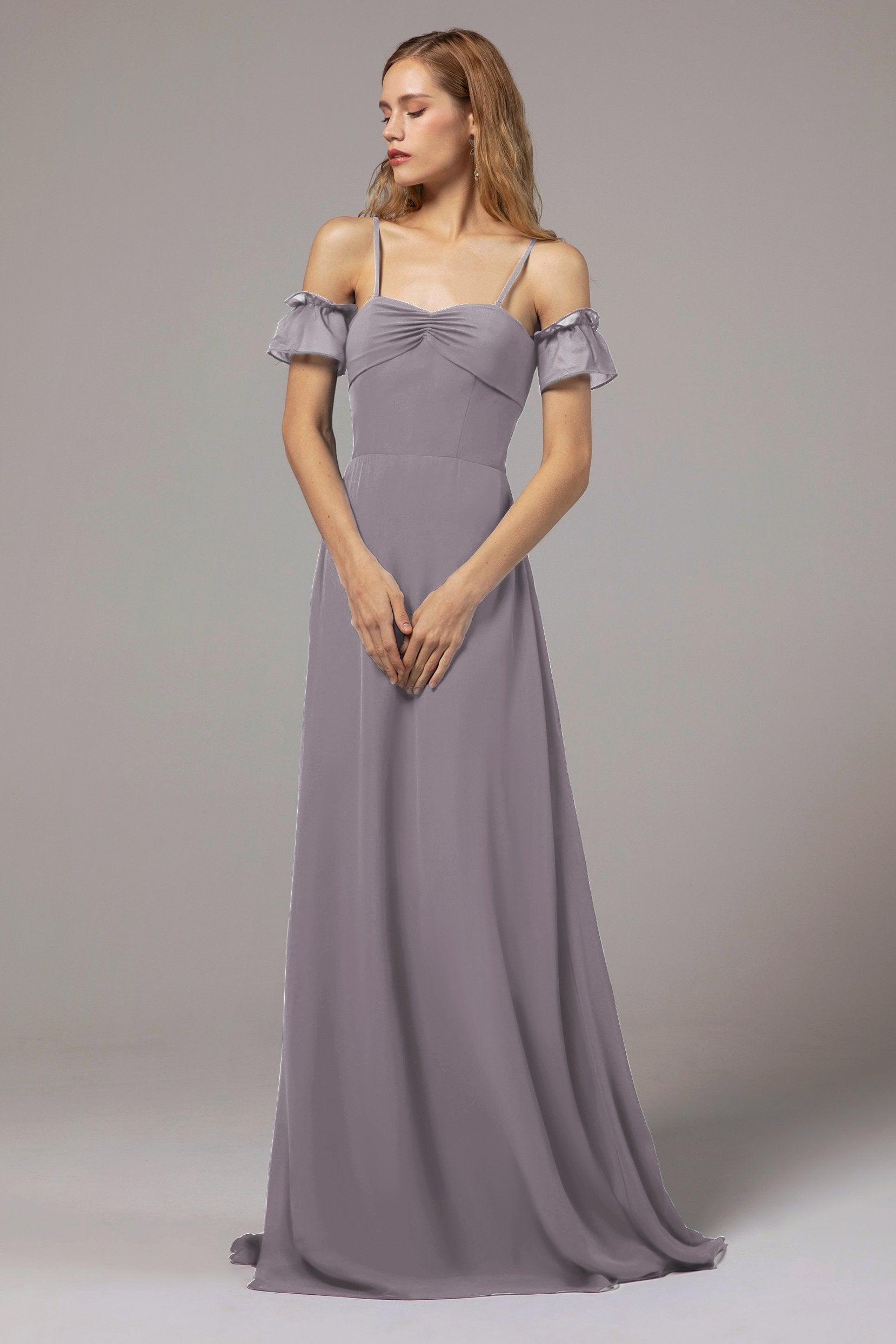 A-Line Floor Length Chiffon Bridesmaid Dress Formal Dresses CB0416 - COCOMELODY