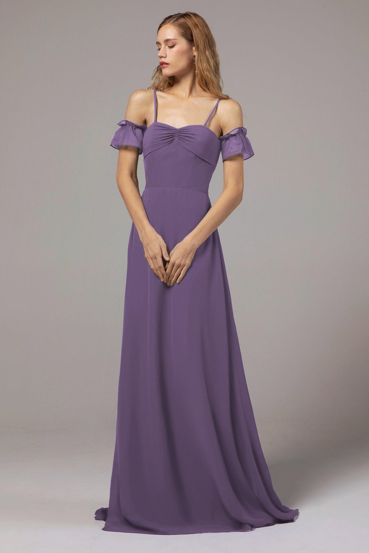 A-Line Floor Length Chiffon Bridesmaid Dress Formal Dresses CB0416 - COCOMELODY