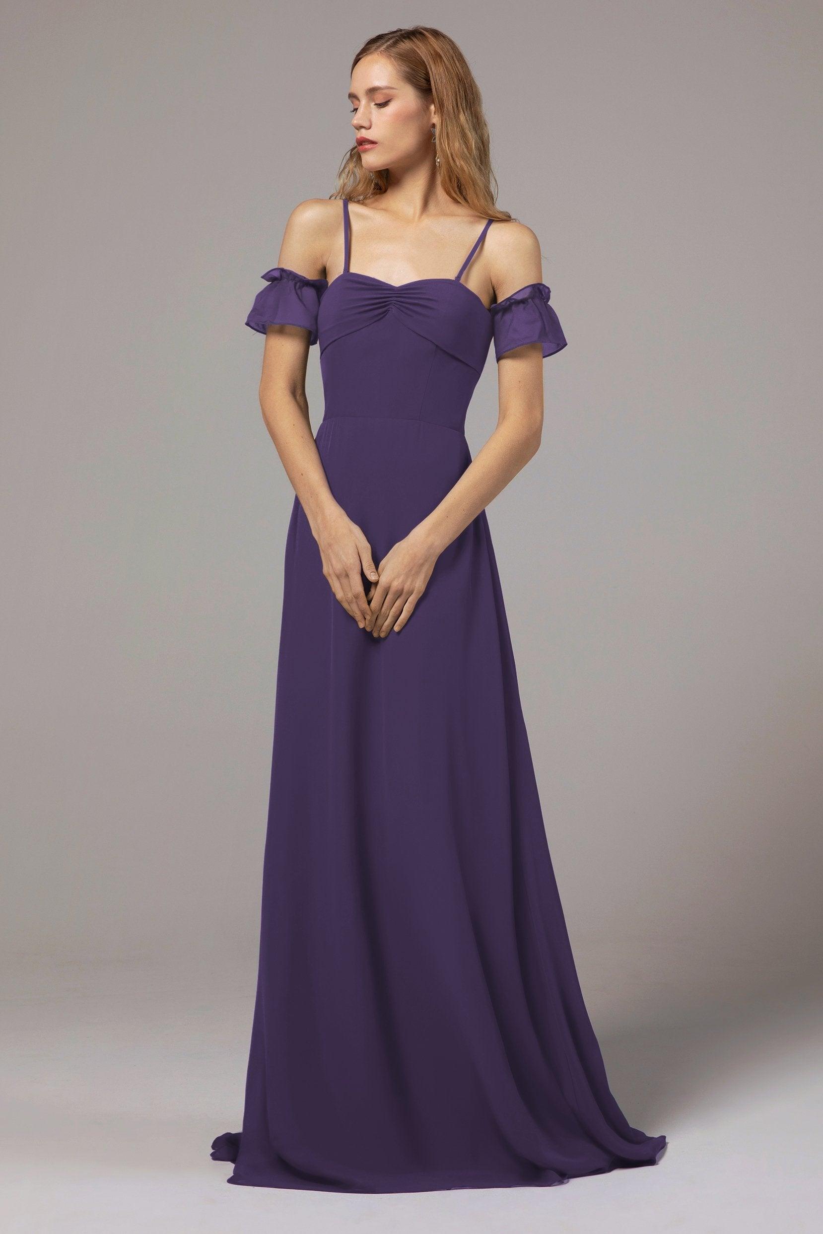 A-Line Floor Length Chiffon Bridesmaid Dress Formal Dresses CB0416 - COCOMELODY