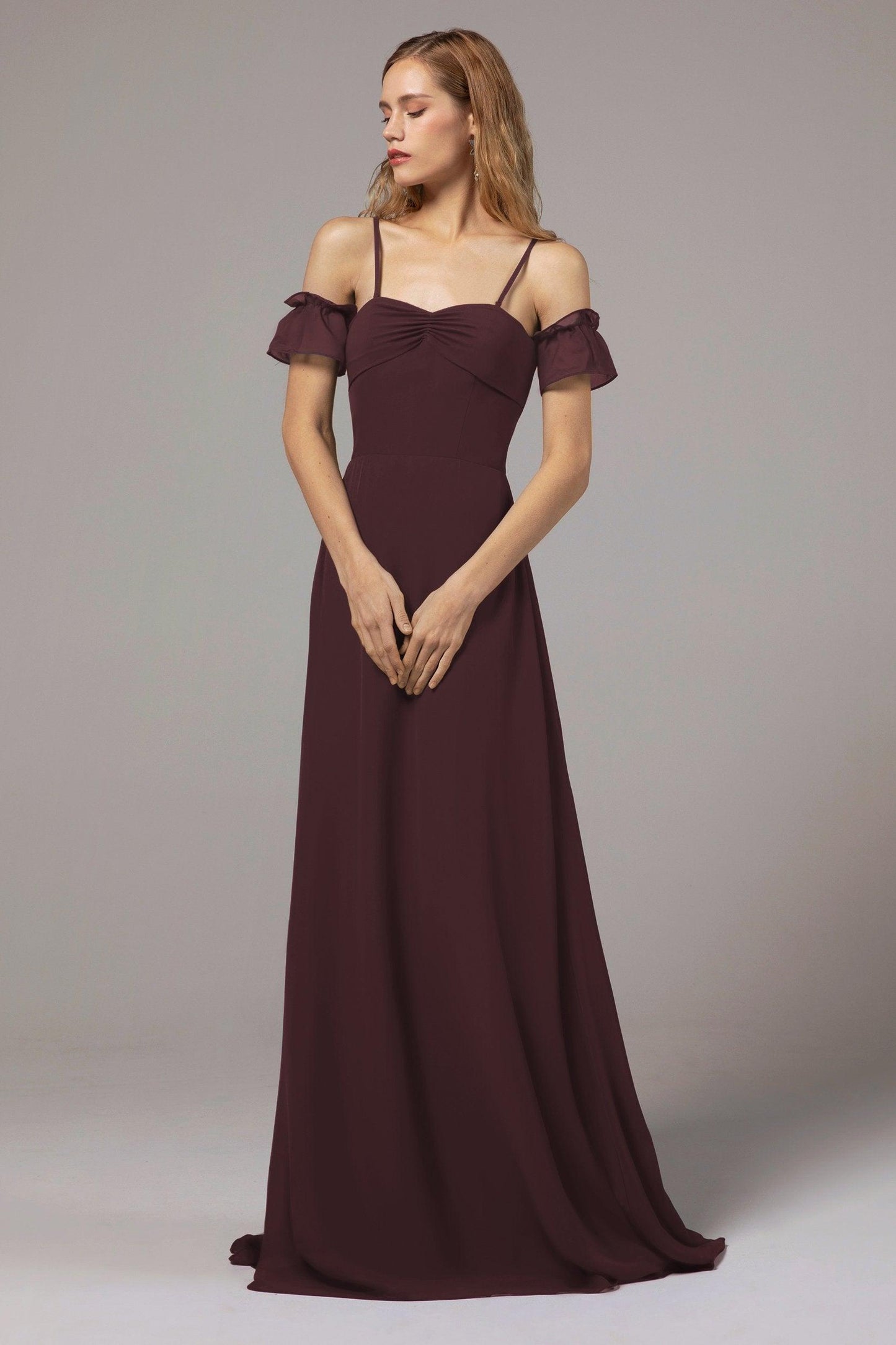 A-Line Floor Length Chiffon Bridesmaid Dress Formal Dresses CB0416 - COCOMELODY