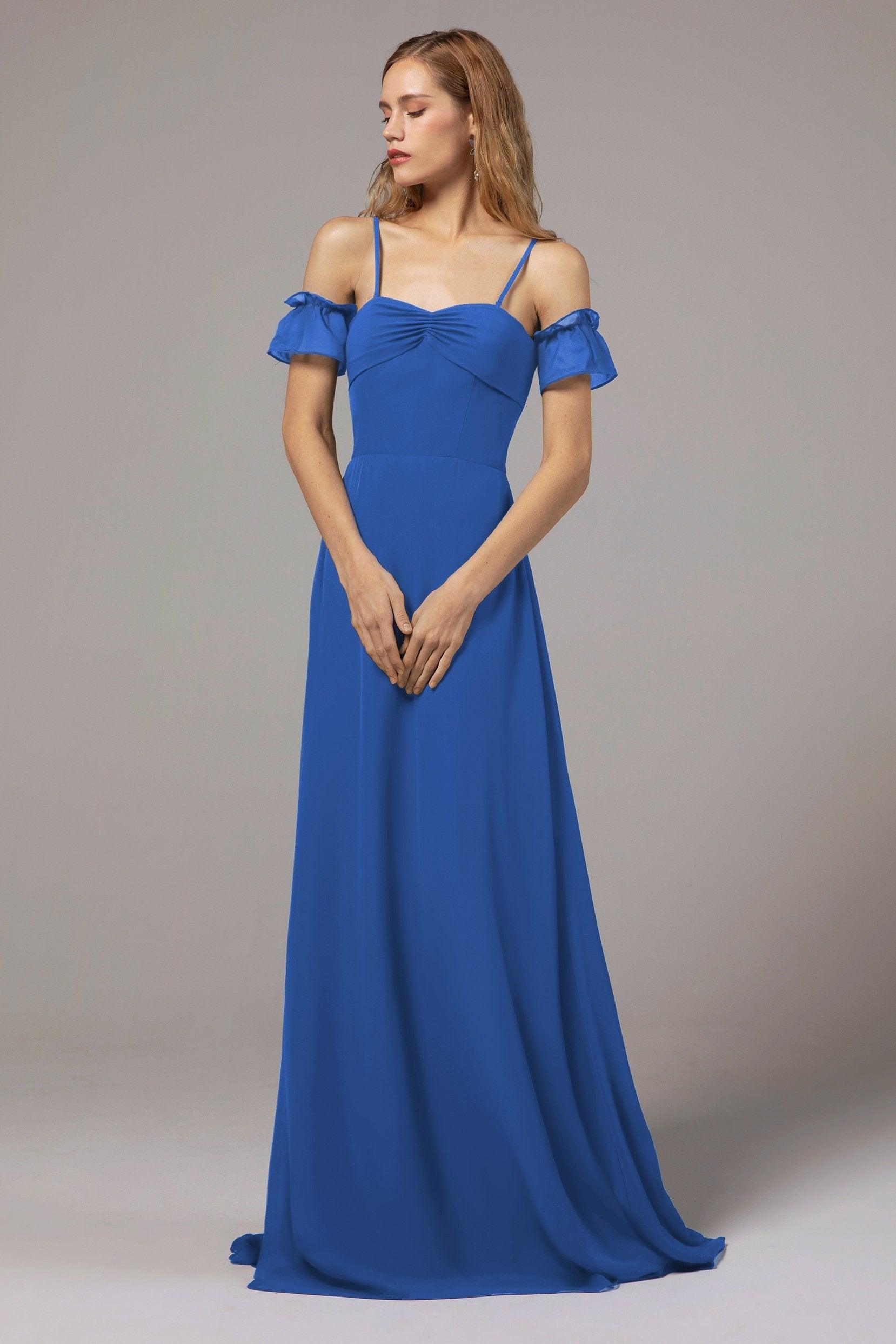 A-Line Floor Length Chiffon Bridesmaid Dress Formal Dresses CB0416 - COCOMELODY