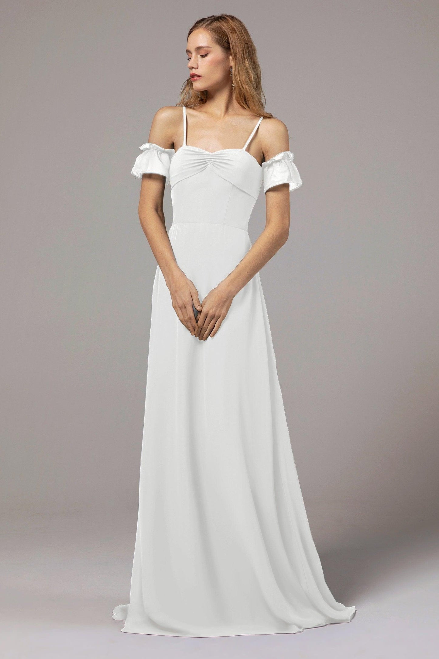 A-Line Floor Length Chiffon Bridesmaid Dress Formal Dresses CB0416 - COCOMELODY