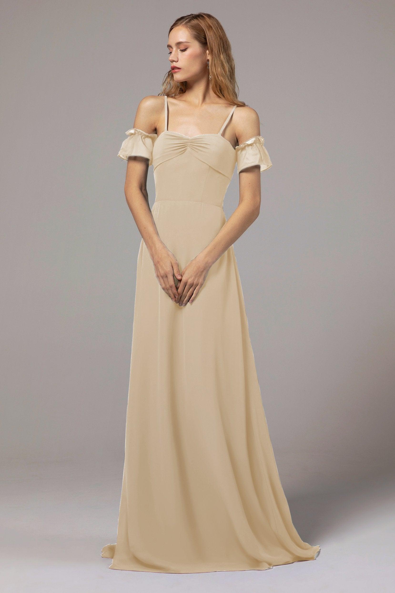 A-Line Floor Length Chiffon Bridesmaid Dress Formal Dresses CB0416 - COCOMELODY