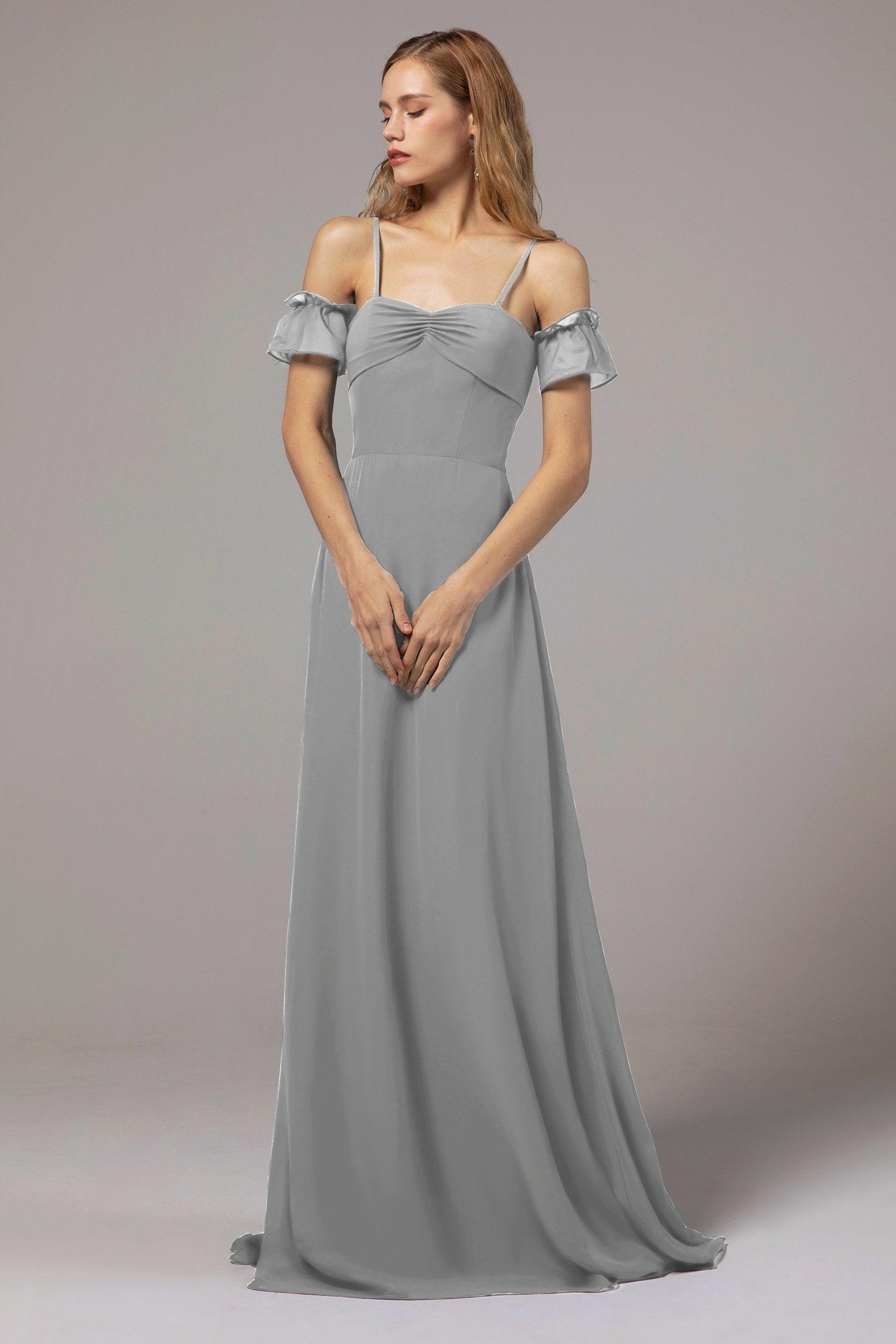 A-Line Floor Length Chiffon Bridesmaid Dress Formal Dresses CB0416 - COCOMELODY