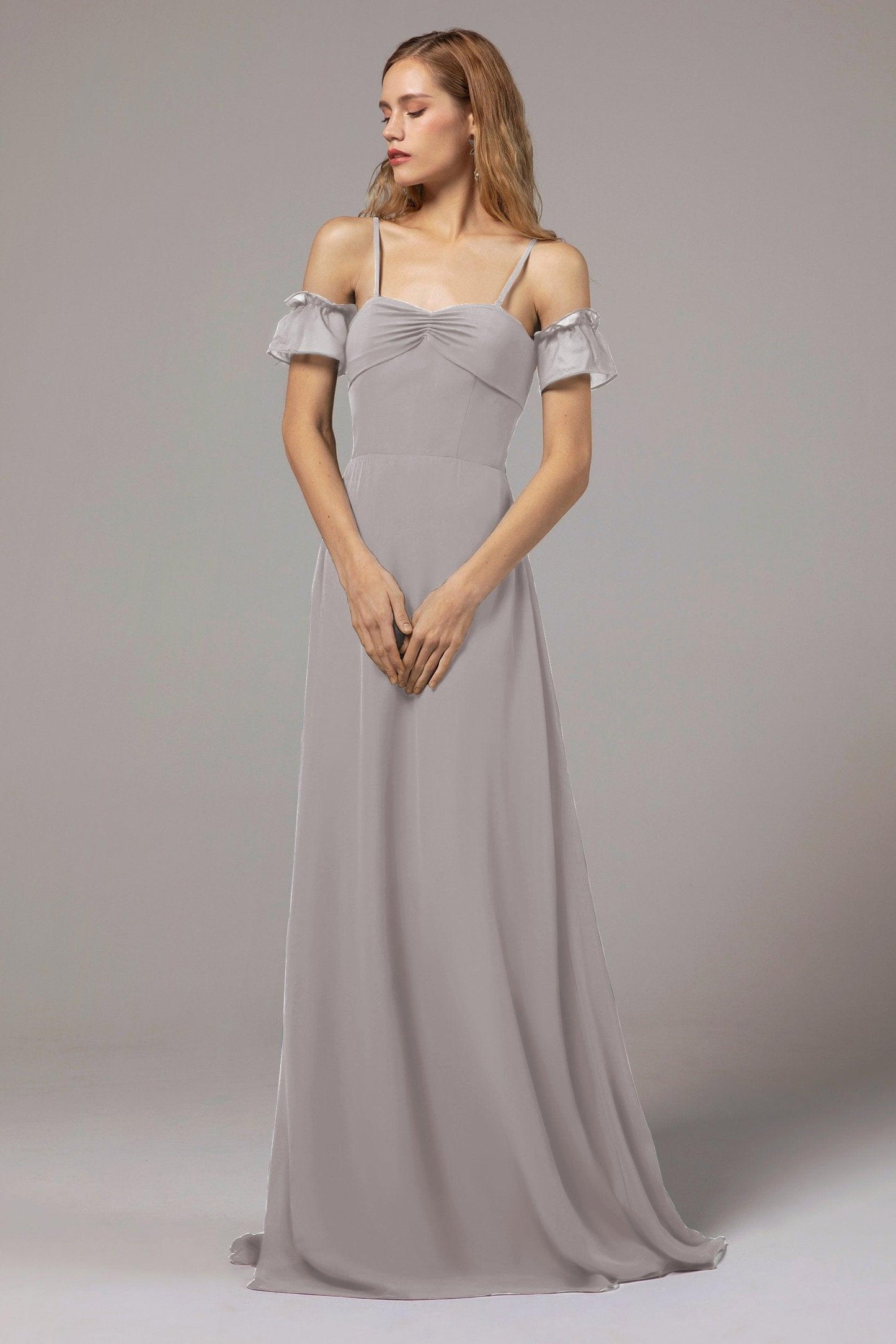 A-Line Floor Length Chiffon Bridesmaid Dress Formal Dresses CB0416 - COCOMELODY