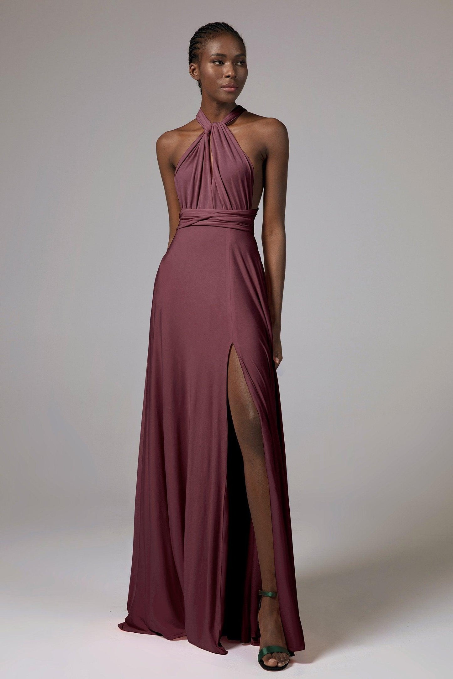 A-Line Floor Length Knitted Fabric Bridesmaid Dress Formal Dresses CB0420 - COCOMELODY