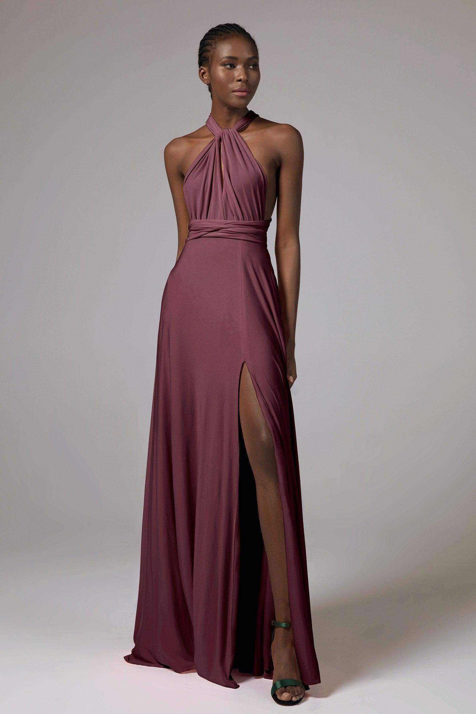 A-Line Floor Length Knitted Fabric Bridesmaid Dress Formal Dresses CB0420 - COCOMELODY
