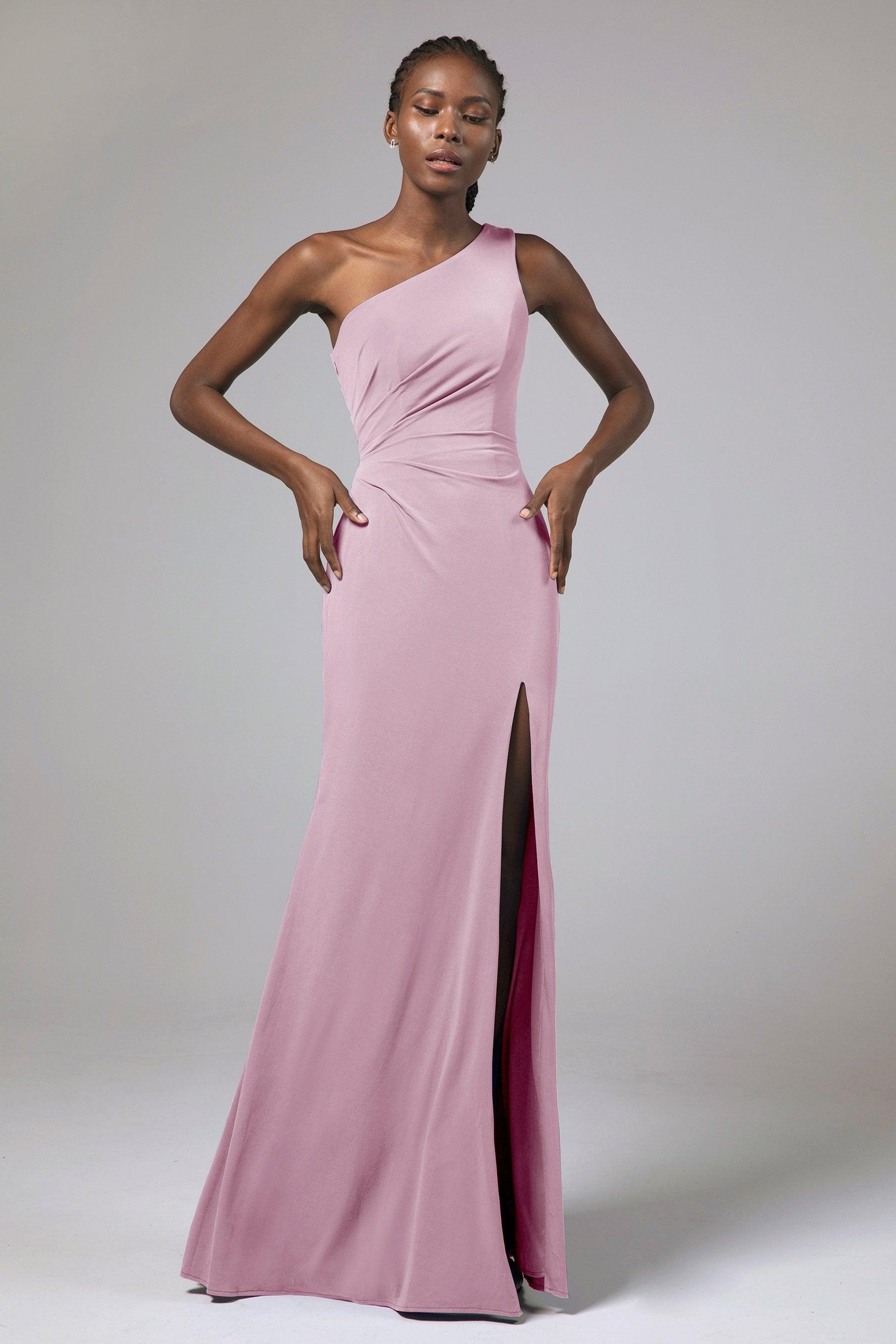 Sheath Floor Length Knitted Fabric Bridesmaid Dress Formal Dresses CB0423 - COCOMELODY