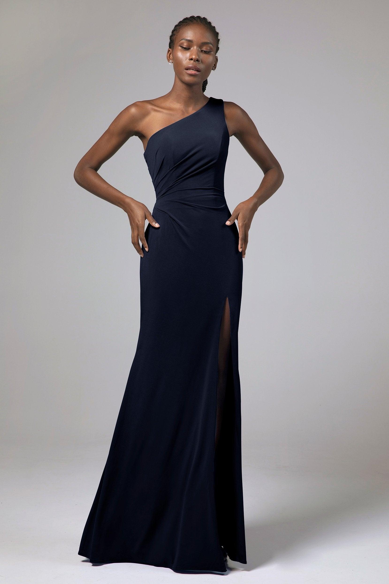 Sheath Floor Length Knitted Fabric Bridesmaid Dress Formal Dresses CB0423 - COCOMELODY