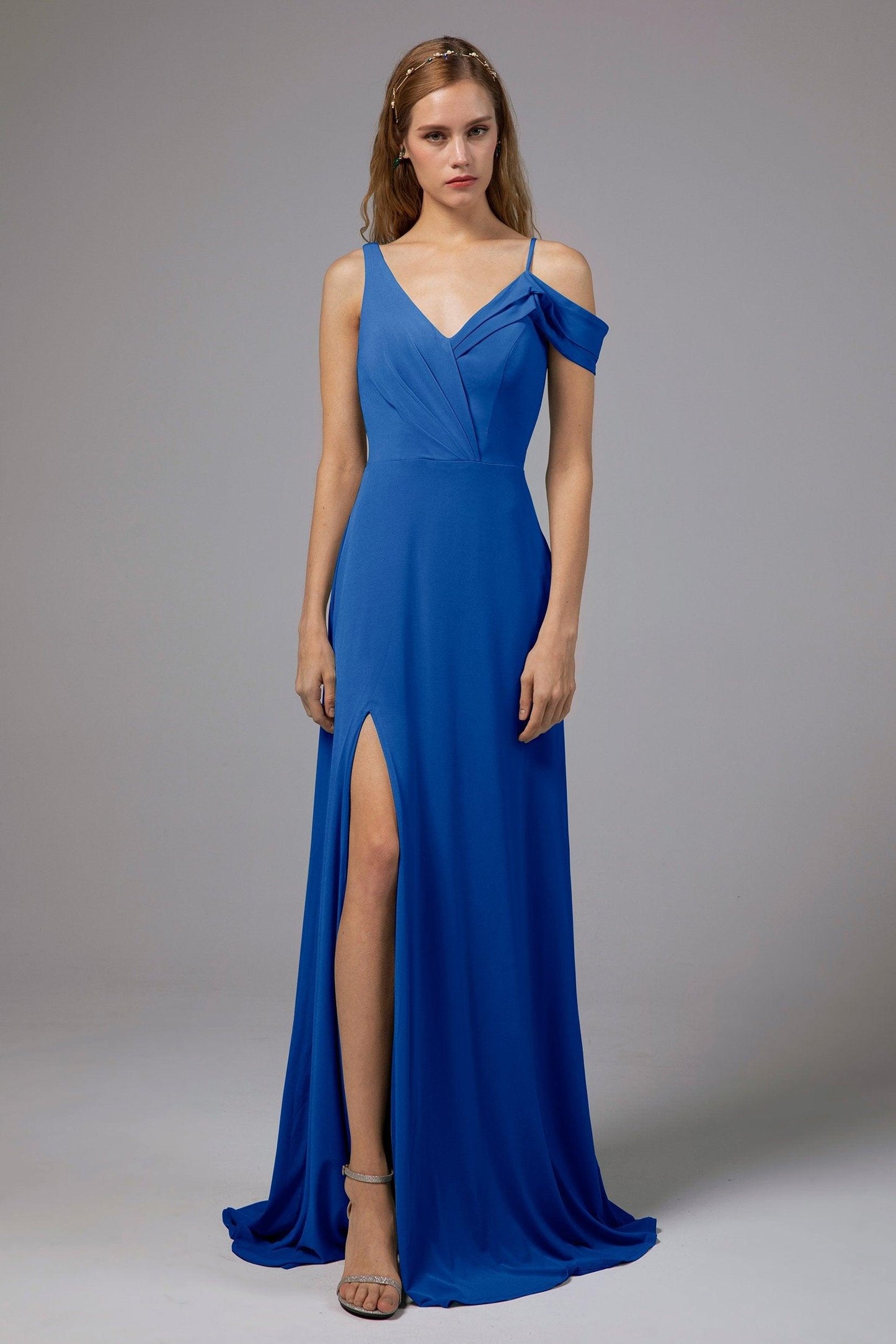 Sheath Floor Length Knitted Fabric Bridesmaid Dress Formal Dresses CB0425 - COCOMELODY